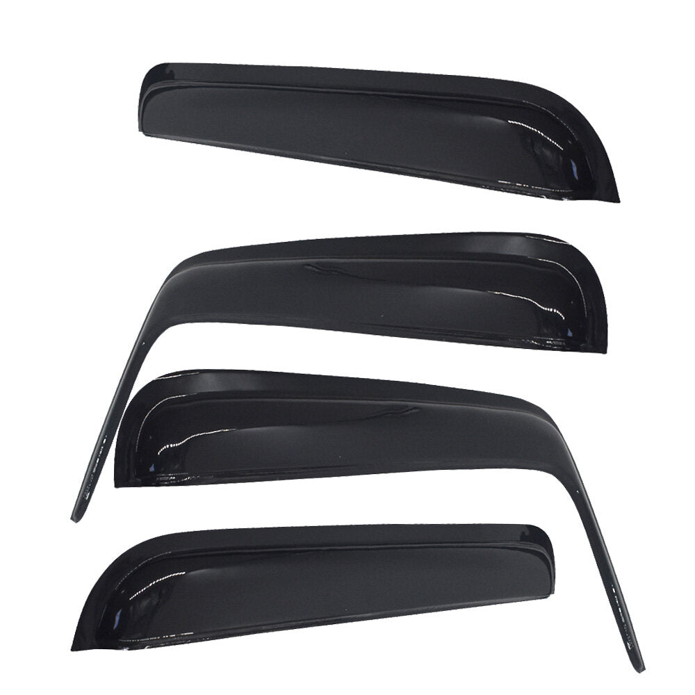 ALL-CARB Window Vent Visors Shade Sun Rain Wind Guards Deflectors Cover Acrylic Replacement for 2007-2018 Wrangler JK 4-Door Outside 4 Pieces Black