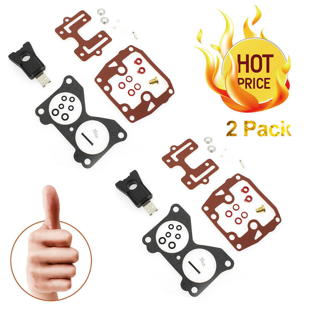 2 X Carburetor Carb Rebuild Repair Kits Replacement for V4 85 90 100 115 125 140 HP 439076