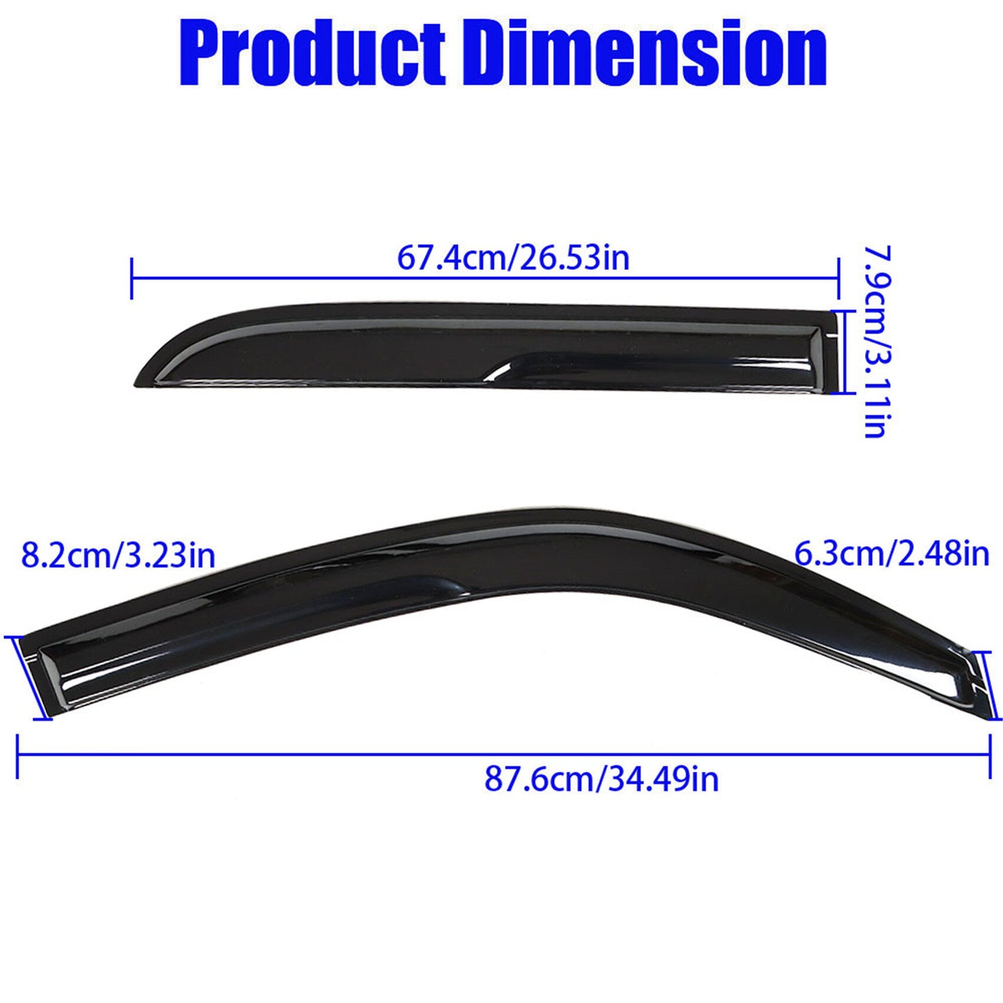 ALL-CARB Window Vent Visors Shade Sun Rain Wind Guards Deflectors Cover Acrylic Replacement for Toyota 4runner 1996-2002 Outside 4 Pieces Black