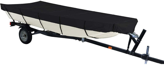 ALL-CARB Waterproof Heavy Duty Trailerable Jon Boat Cover Replacement for Jon Boat 12ft-18ft Long and Beam Width up to 75inch