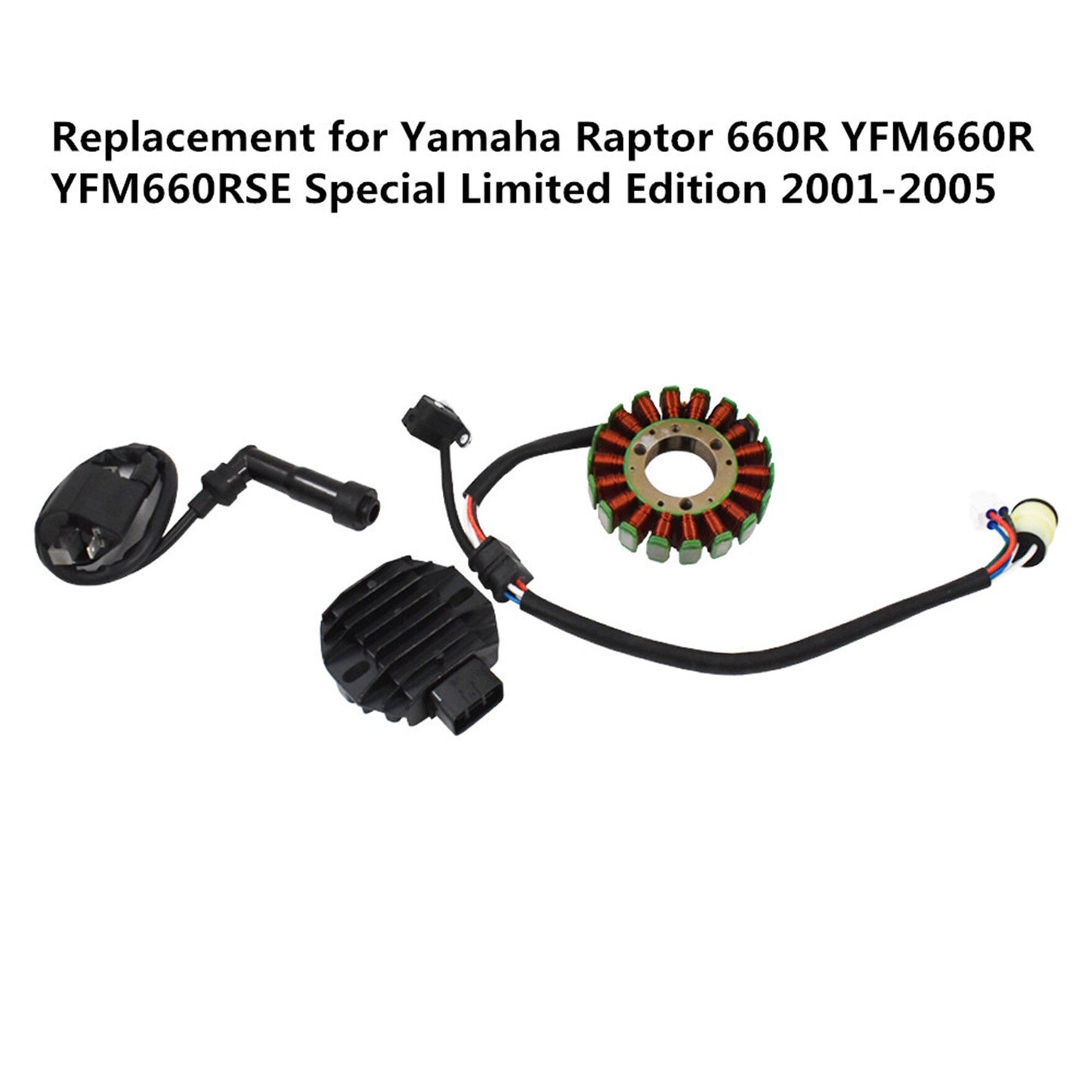 ALL-CARB Stator and Regulator Rectifier and Ignition Coil Replacement for Yamaha Raptor 660 YFM660 2001-2005