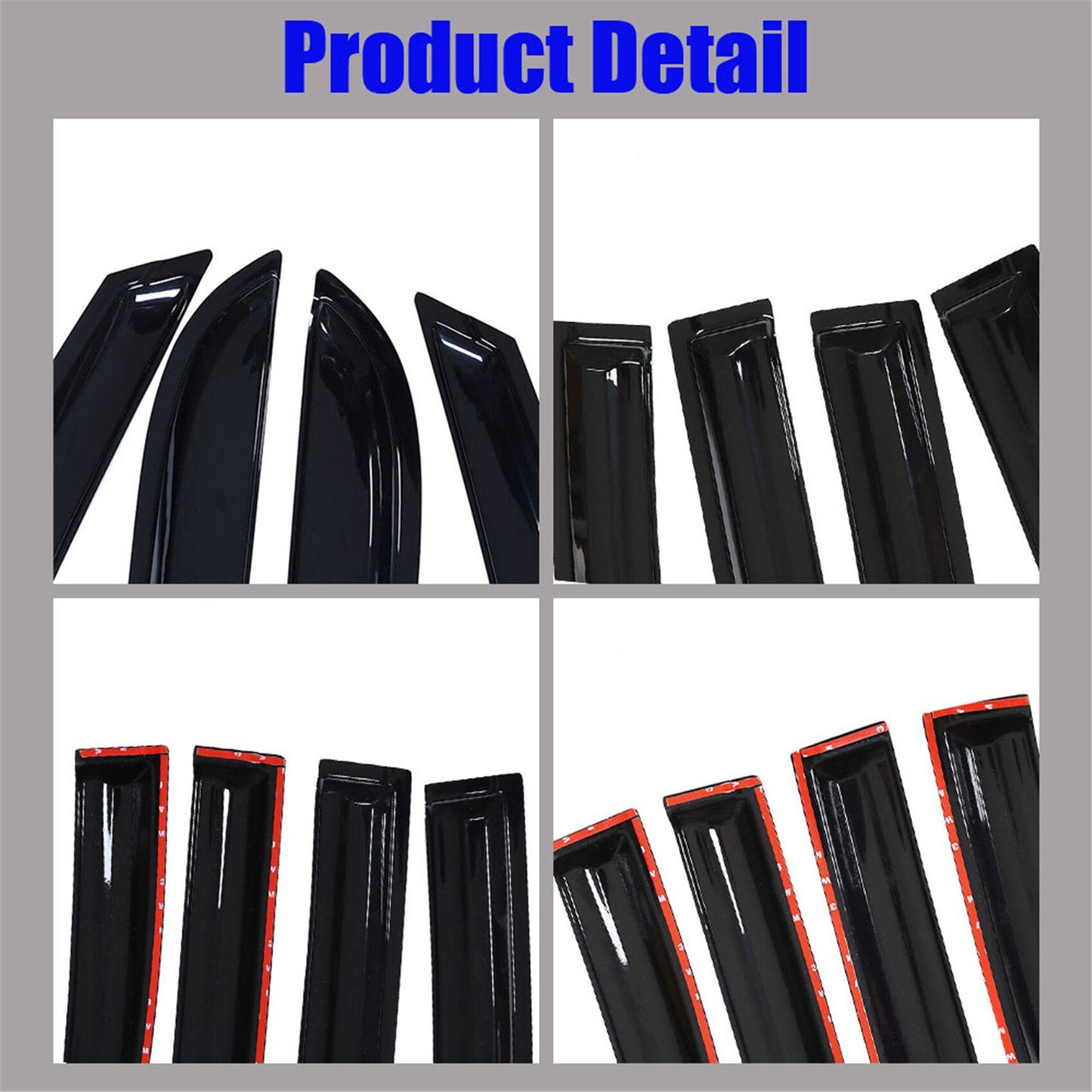 ALL-CARB Window Vent Visors Shade Sun Rain Wind Guards Deflectors Cover Acrylic Replacement for Toyota 4runner 1996-2002 Outside 4 Pieces Black