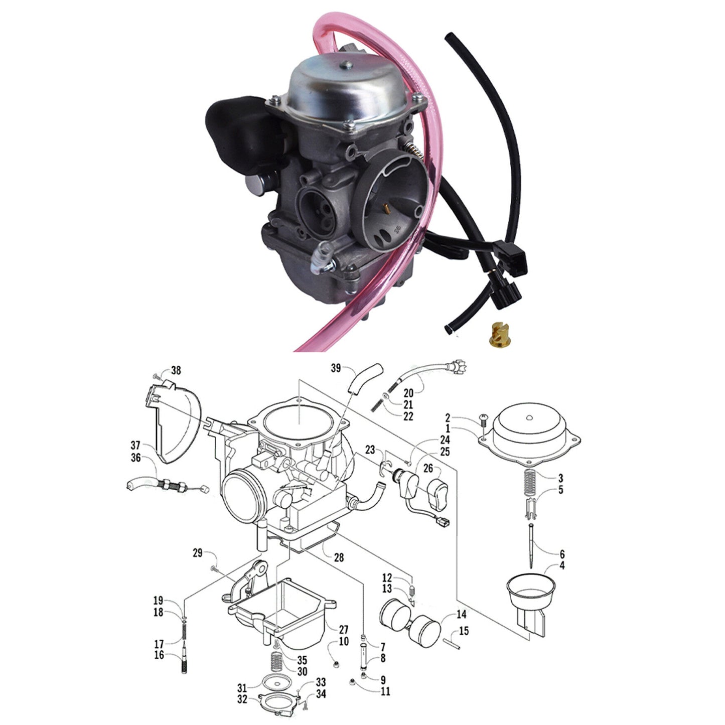 Carburetor Replacement for Arctic Cat 650 2006-2008 XT 650 ATV 650 H1 2007