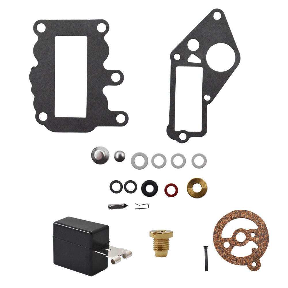 Carb Carburetor Rebuild Repair Kit with Float Fits for Johnson Evinrude 9.5 HP BRP OMC SysteMatched 1964-1973