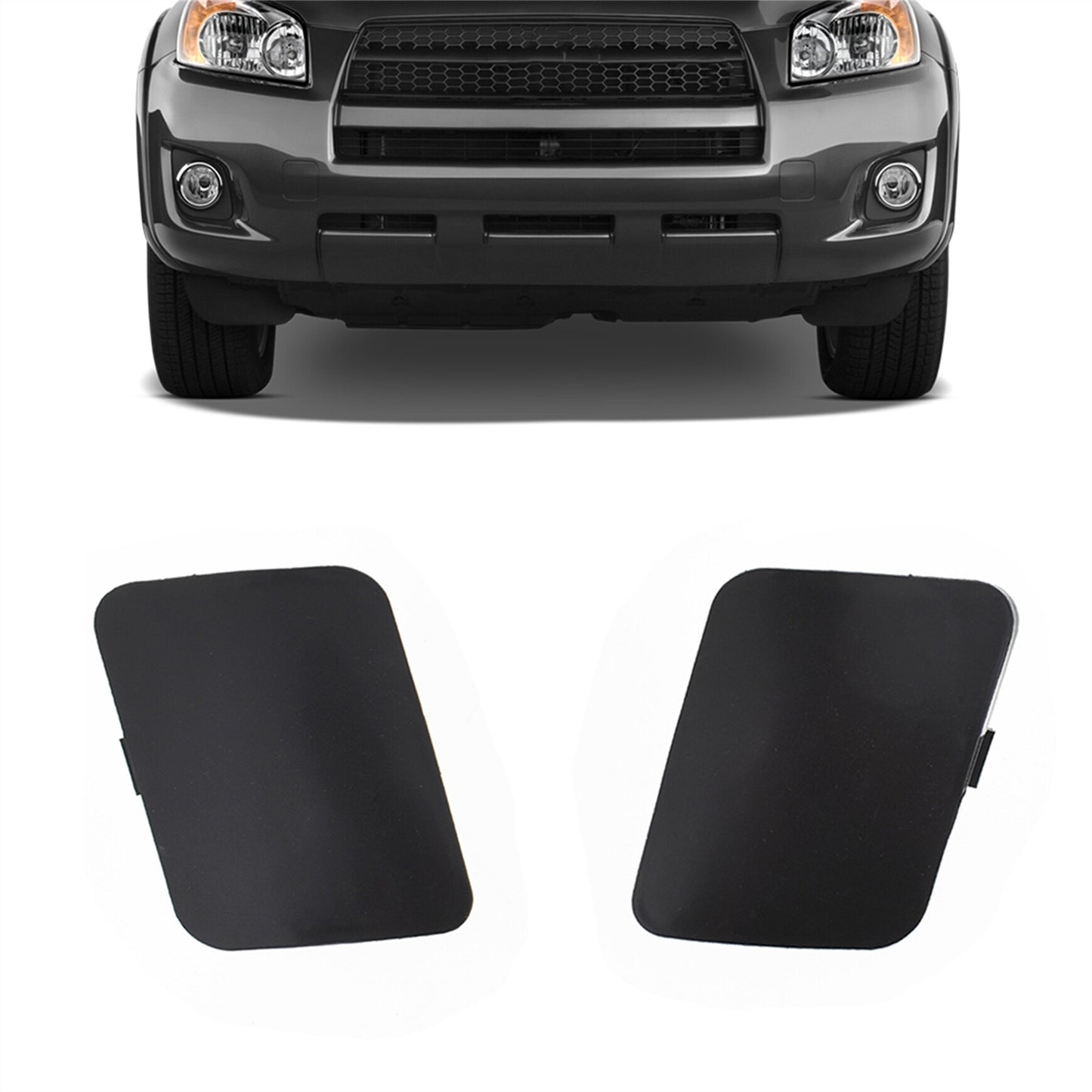 ALL-CARB Front Left and Right Bumper Tow Hook Eye Cap Cover Pair 5328642931 5328542930 Replacement for 2006 2007 2008 2009 Toyota RAV4