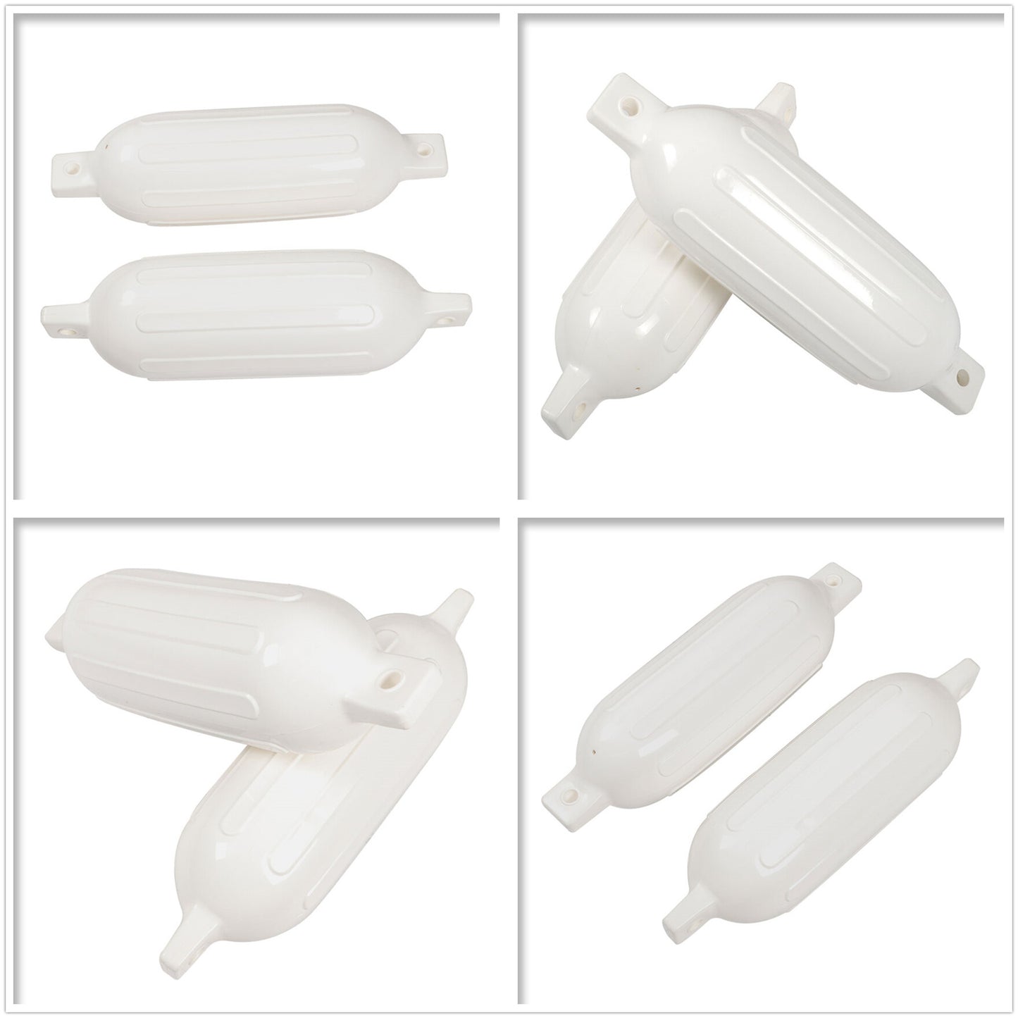 ALL-CARB 4.5 x 16 Inches Boat Fenders Vinyl Ribbed Marine Boat with Fender Lines & Pump to Inflate