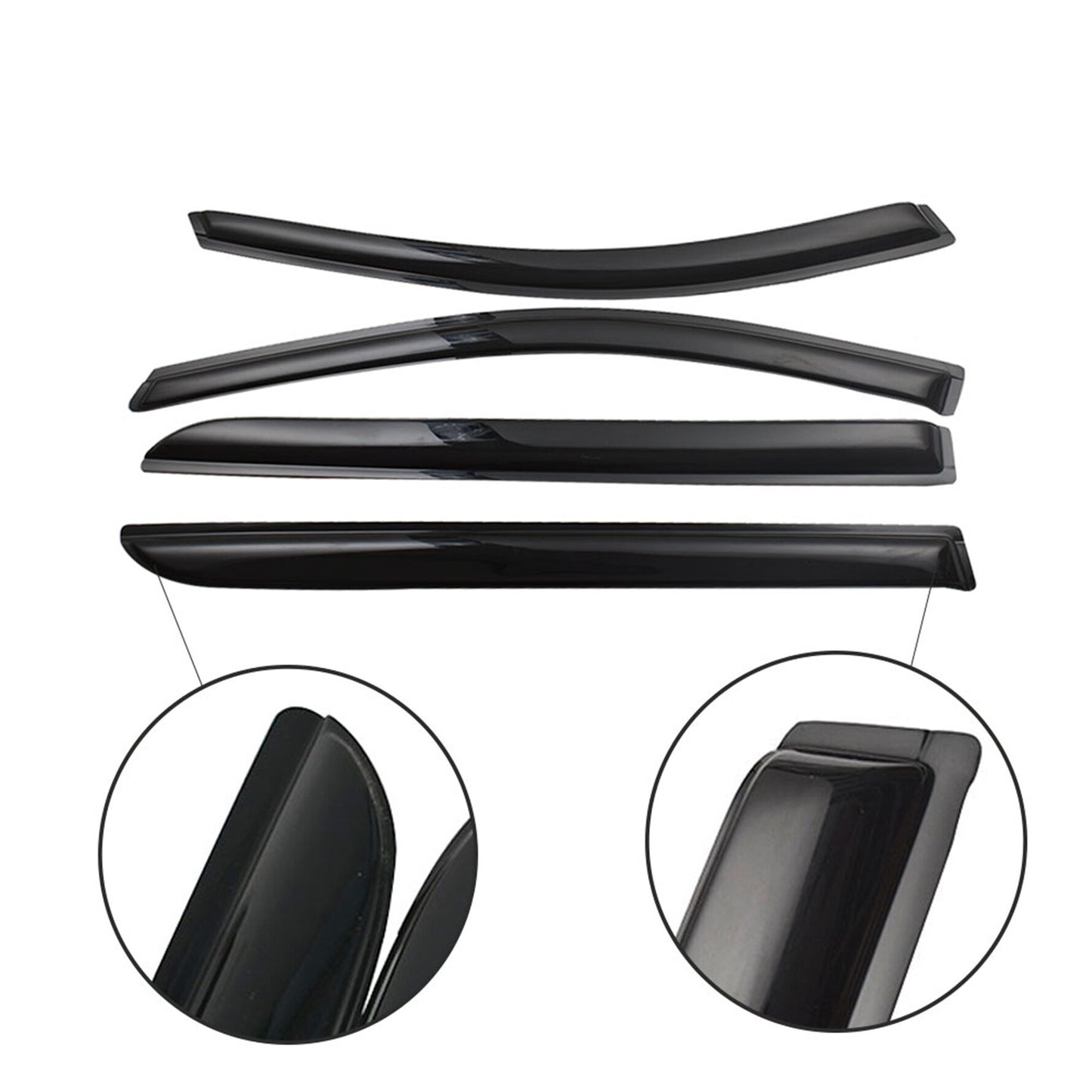 ALL-CARB Window Vent Visors Shade Sun Rain Wind Guards Deflectors Cover Acrylic Replacement for Honda Odyssey 2005-2007 Outside 4 Pieces Black