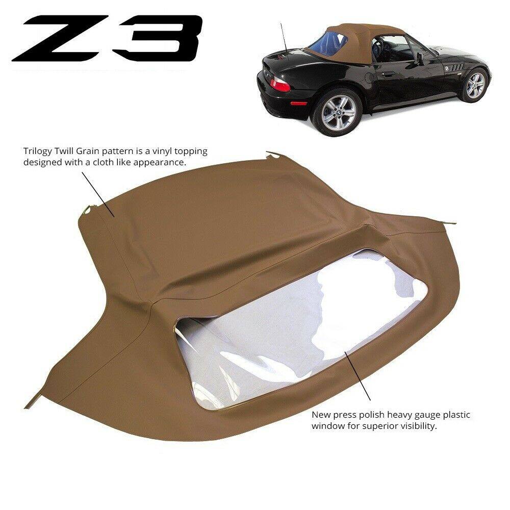 ALL-CARB Soft Top Convertible Replacement for Z3 1996 1997 1998 1999 2000 2001 2002 Plastic Window Brown Twill