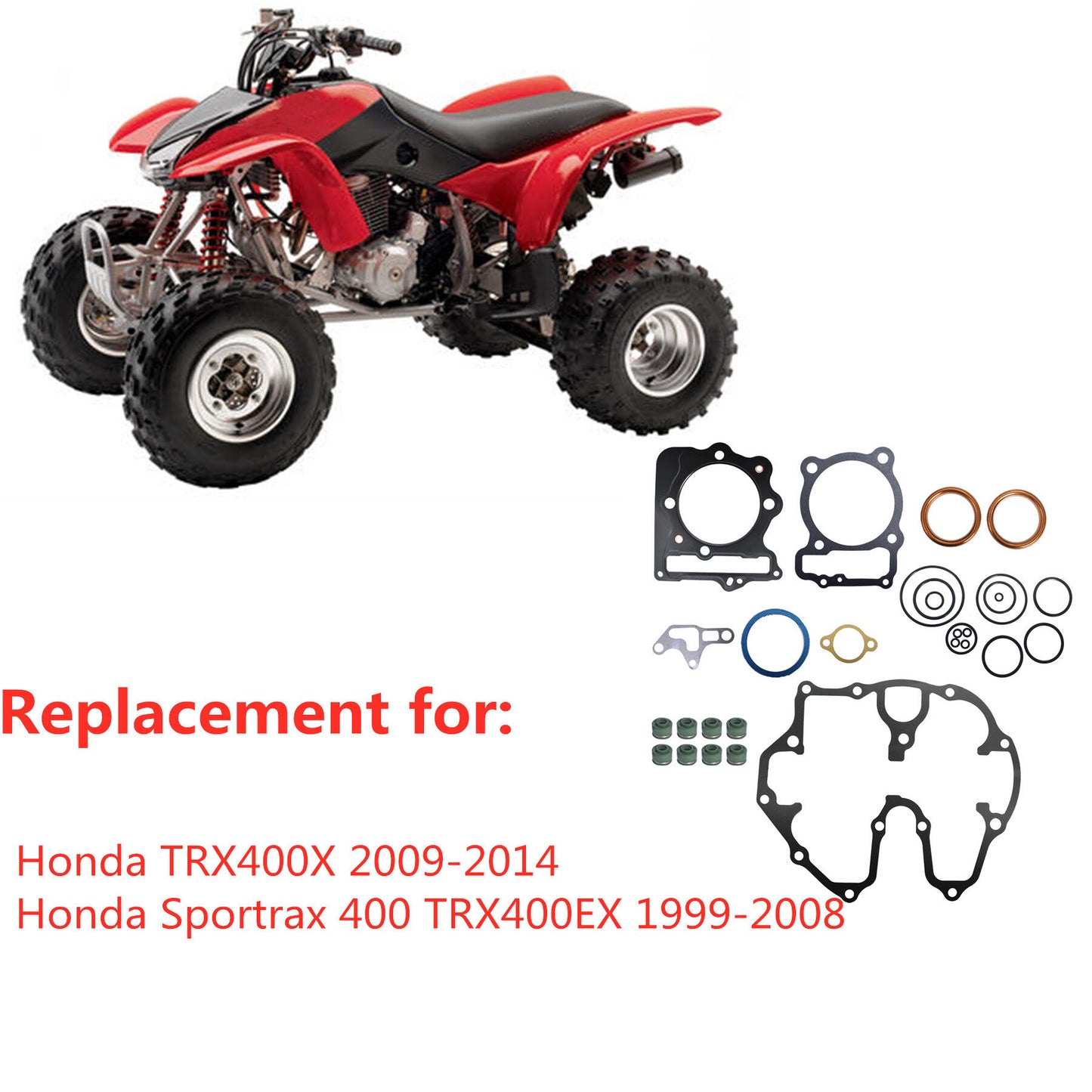 ALL-CARB Gasket Kit Top & Bottom End Set Replacement for Honda 1999 2000 2001 2002 2003 2004 TRX400EX