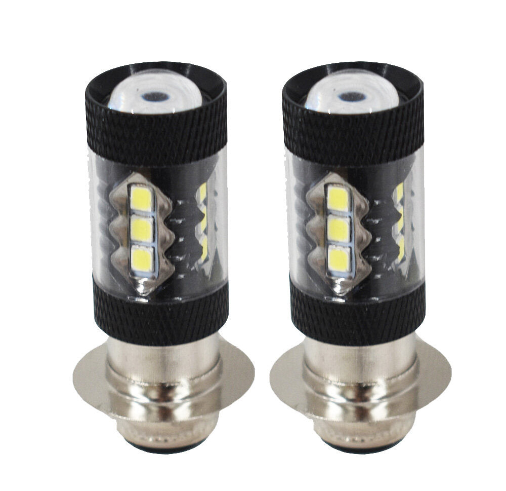ALL-CARB 2 LED Headlight Bulbs 80W White LED Motorcycle Fog DRL Dual Light Bulb Replacement for Honda Kawasaki Suzuki Yamaha