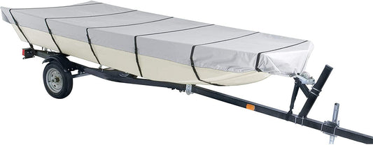 ALL-CARB Waterproof Heavy Duty Trailerable Jon Boat Cover Replacement for Jon Boat 12ft-18ft Long and Beam Width up to 75inch