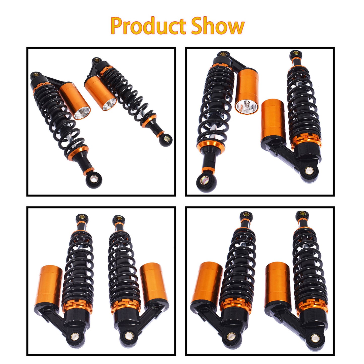 ALL-CARB 2pcs Adjustable Suspension Air Shock Universal Motorcycle Rear Absorber Replacement for Honda Yamaha Suzuki Kawasaki 12.5 Inch 320mm