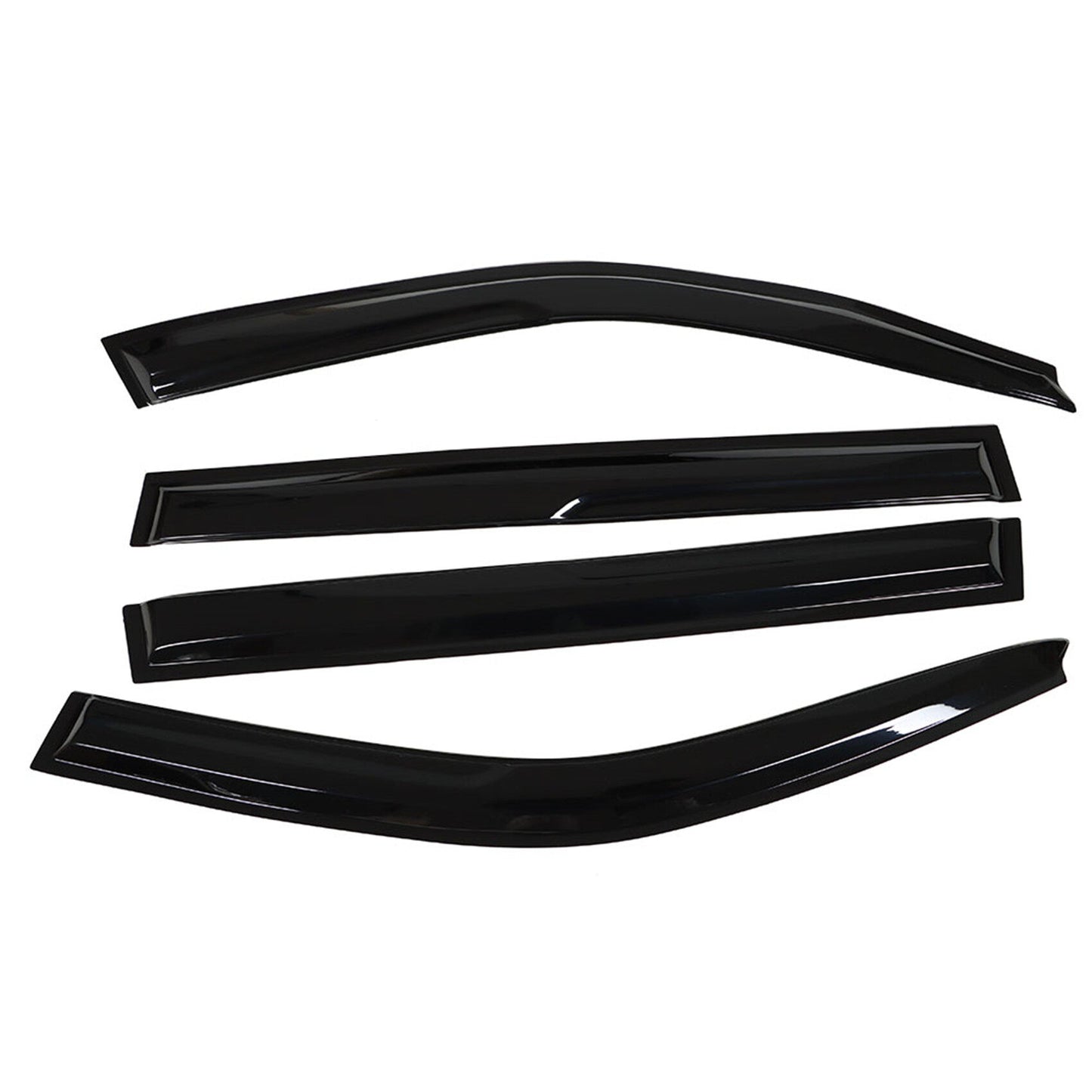 ALL-CARB Window Vent Visors Shade Sun Rain Wind Guards Deflectors Cover Acrylic Replacement for Toyota Highlander 2001-2007 Outside 4 Pieces Black