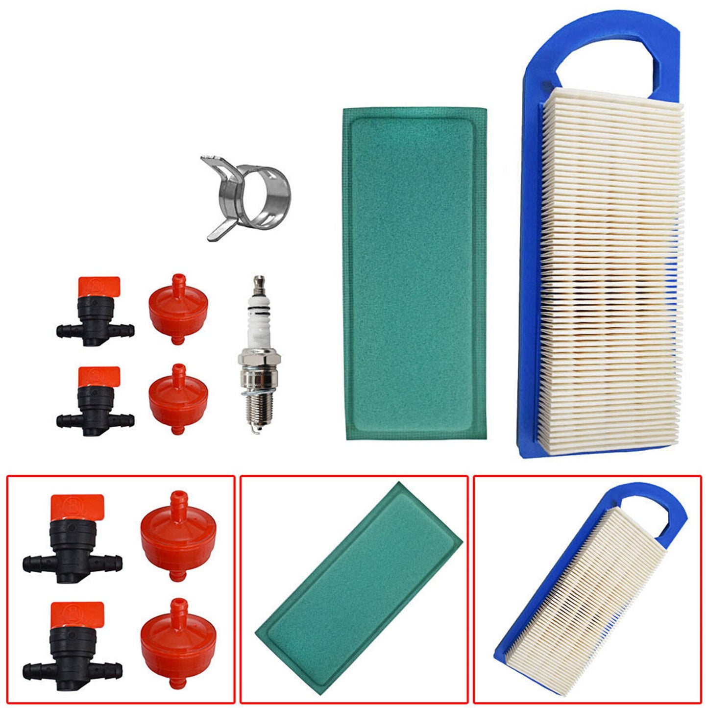 697014 697153 Air Filter Kit Replacement for Briggs & Stratton Replacement for Craftsman Lt1000 Intek 15-18.5 HP