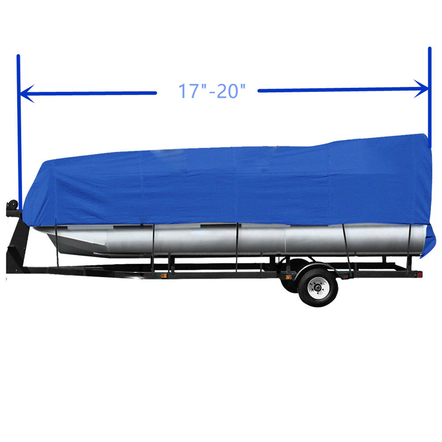 ALL-CARB 17-20Ft Boat Cover Marine Grade PEVA Heavy Duty Rain Snow Resistant Protection Beam width up to 96 Blue