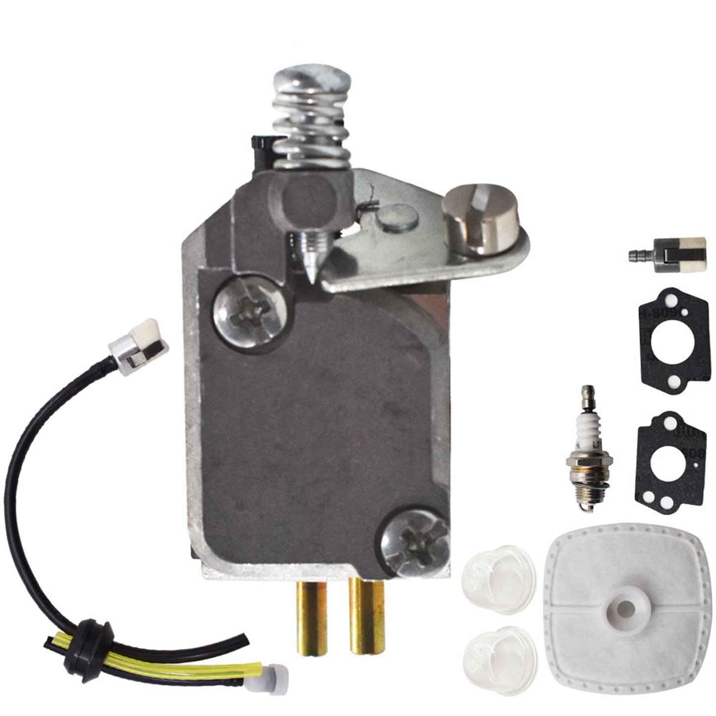 Carburetor Replacement for Mantis Tiller 7222 7225 SV-5C/2 C1U-K82 A021001090 with Fuel Line Kit