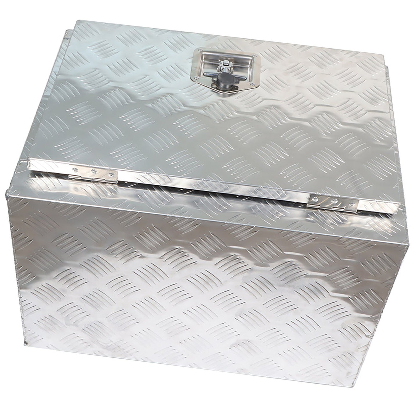 ALL-CARB 24 Inch Trailer Tongue Tool Box Aluminum Heavy Duty Truck Pickup Underbody Underbed Storage Organizer 5 Bar Tread Tool Box Weather Resistant Seal w/Lock & Keys Siver