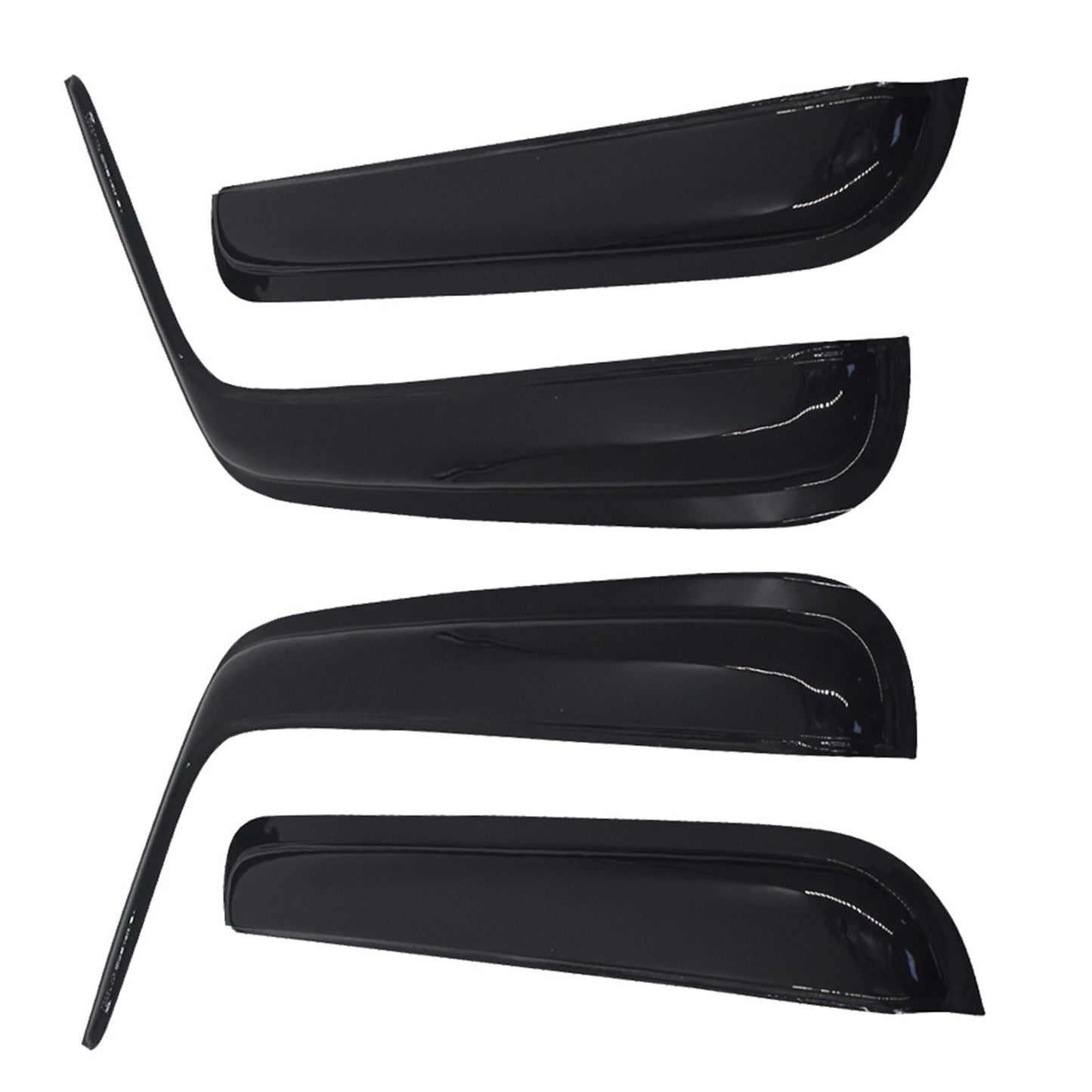 ALL-CARB Window Vent Visors Shade Sun Rain Wind Guards Deflectors Cover Acrylic Replacement for 2007-2018 Wrangler JK 4-Door Outside 4 Pieces Black