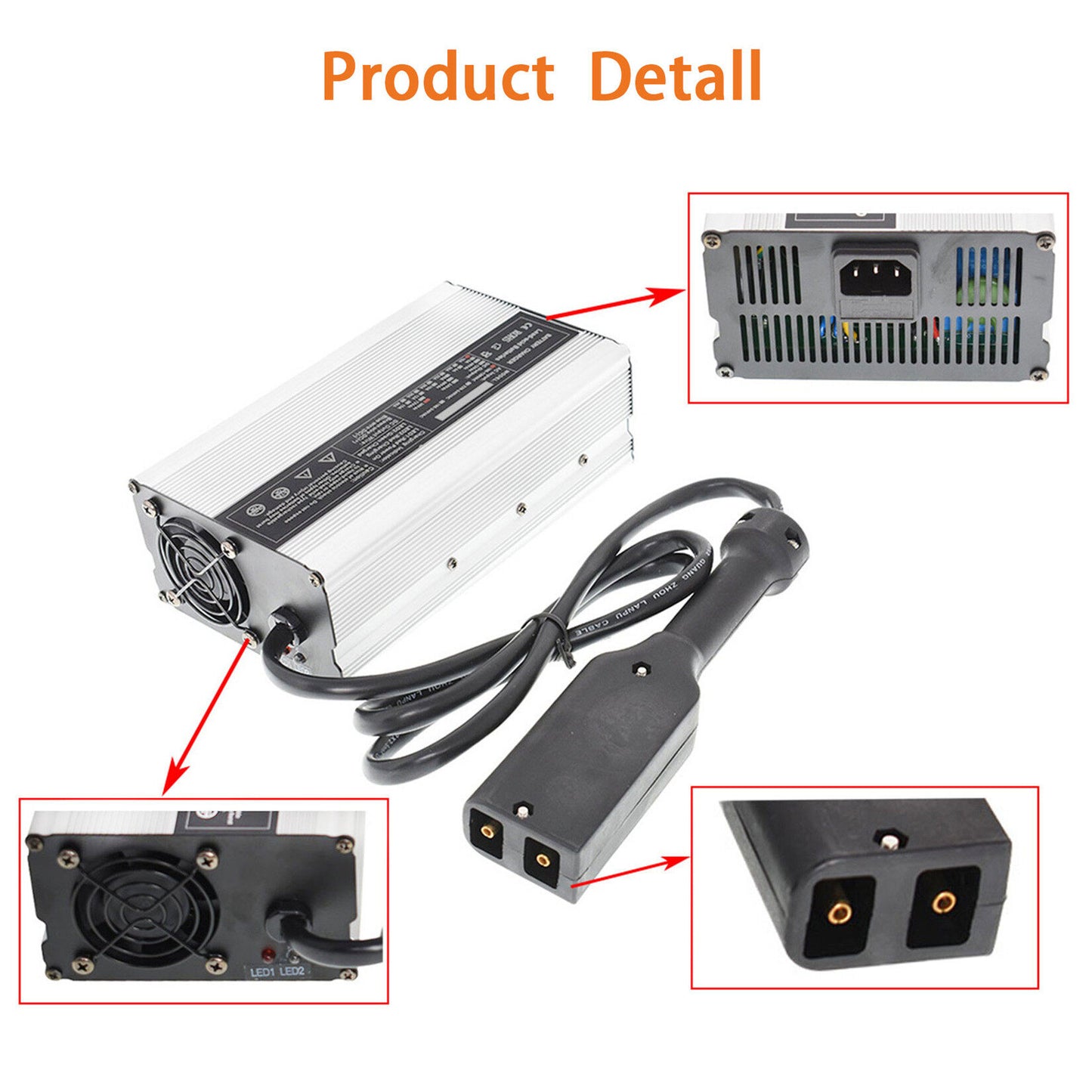 ALL-CARB 36V 18A Battery Charger with D Style Powerwise Charger Replacement for EZGO TXT Yamaha Golf Cart