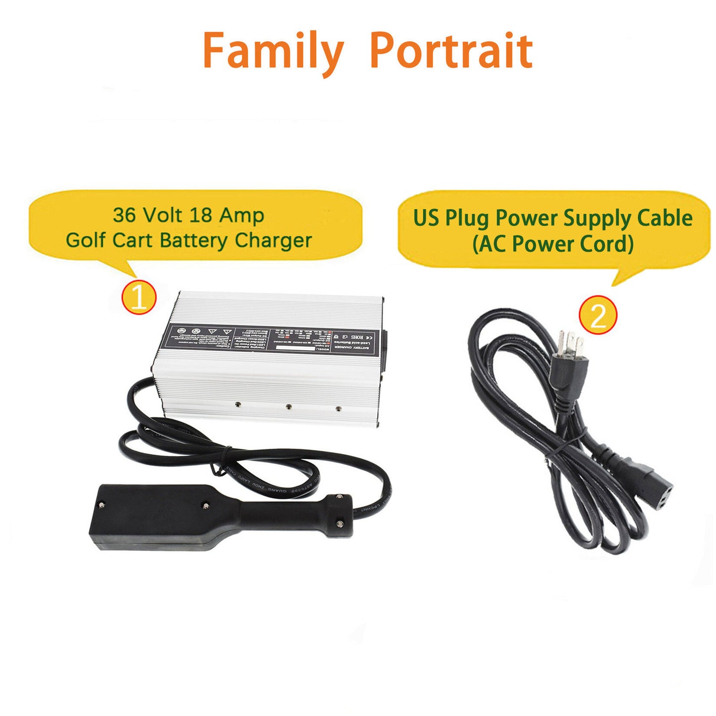 ALL-CARB 36V 18A Battery Charger with D Style Powerwise Charger Replacement for EZGO TXT Yamaha Golf Cart