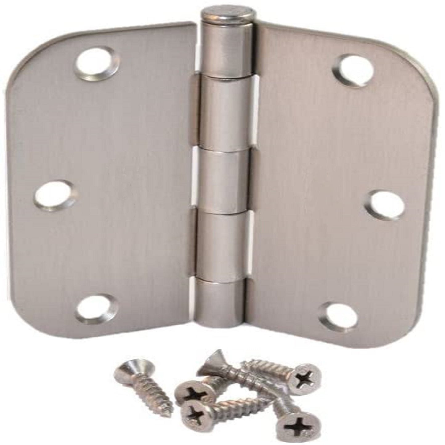 50Pcs 3.5 Inch x 3.5 Inch Door Hinges Satin Nickel 5/8 inch Radius Corner Hardware Controls Door Butt Door Hardware