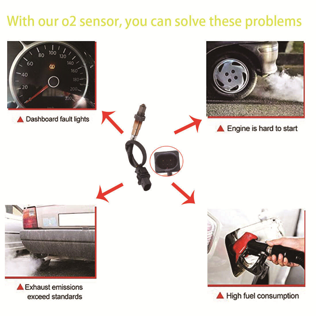 ALL-CARB Air Fuel Ratio Sensor Replacement for 2007-2010 Mini Cooper R55 R56 R57 1.6L 11787590713 11787560957
