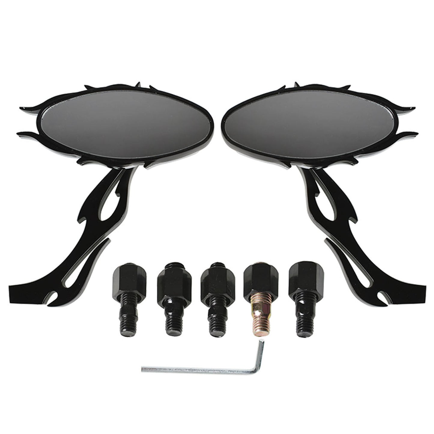 ALL-CARB Flame Rearview Mirrors Replacement for Heritage Softail Classic Black