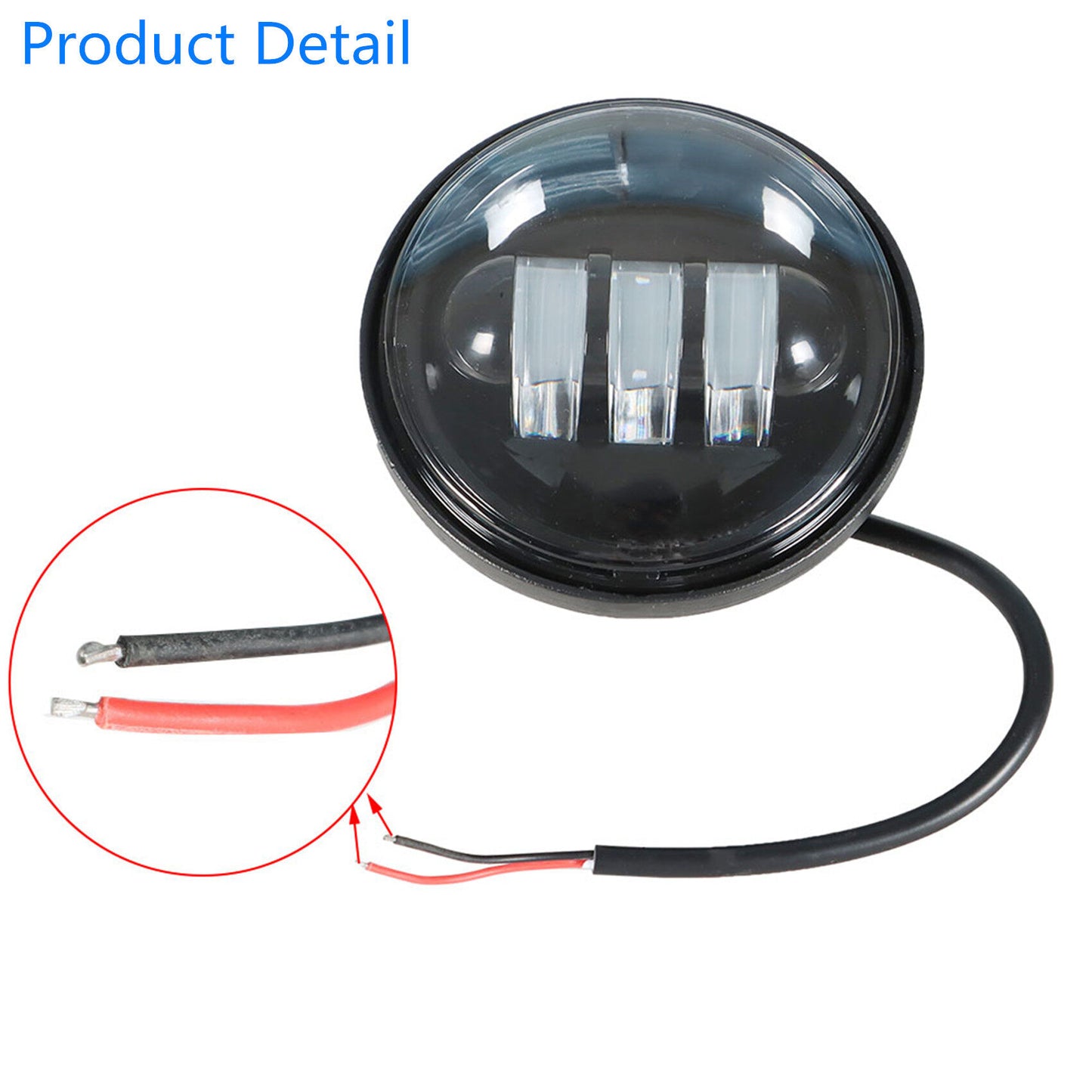 ALL-CARB 4.5 Black LED Spot Fog Passing Light Replacement for Motorcycle 1 Pair
