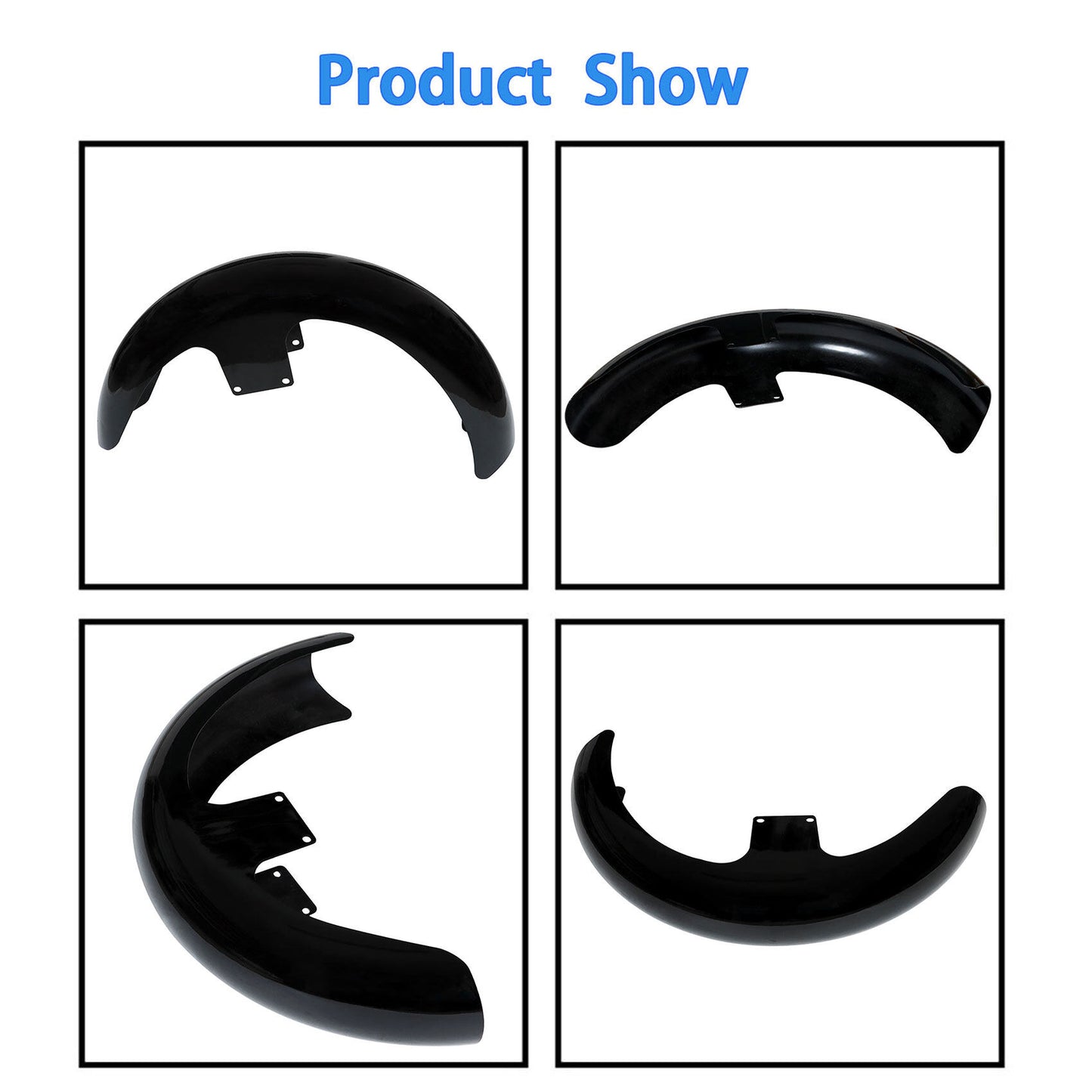 ALL-CARB Glossy Black 21 Inch Wrap Front Fender Replacement for Touring Glide Baggers