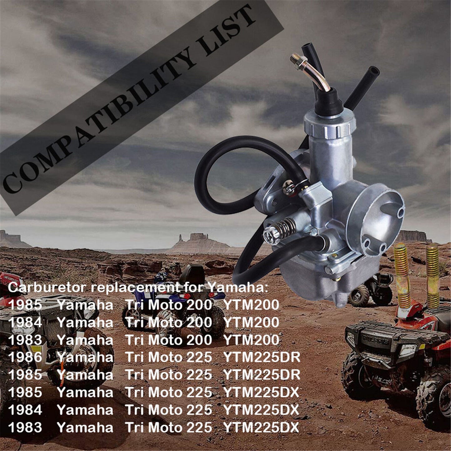 Carburetor Carb Fit for Yamaha Tri Moto 200 225 YTM200 YTM225 YTM225DX
