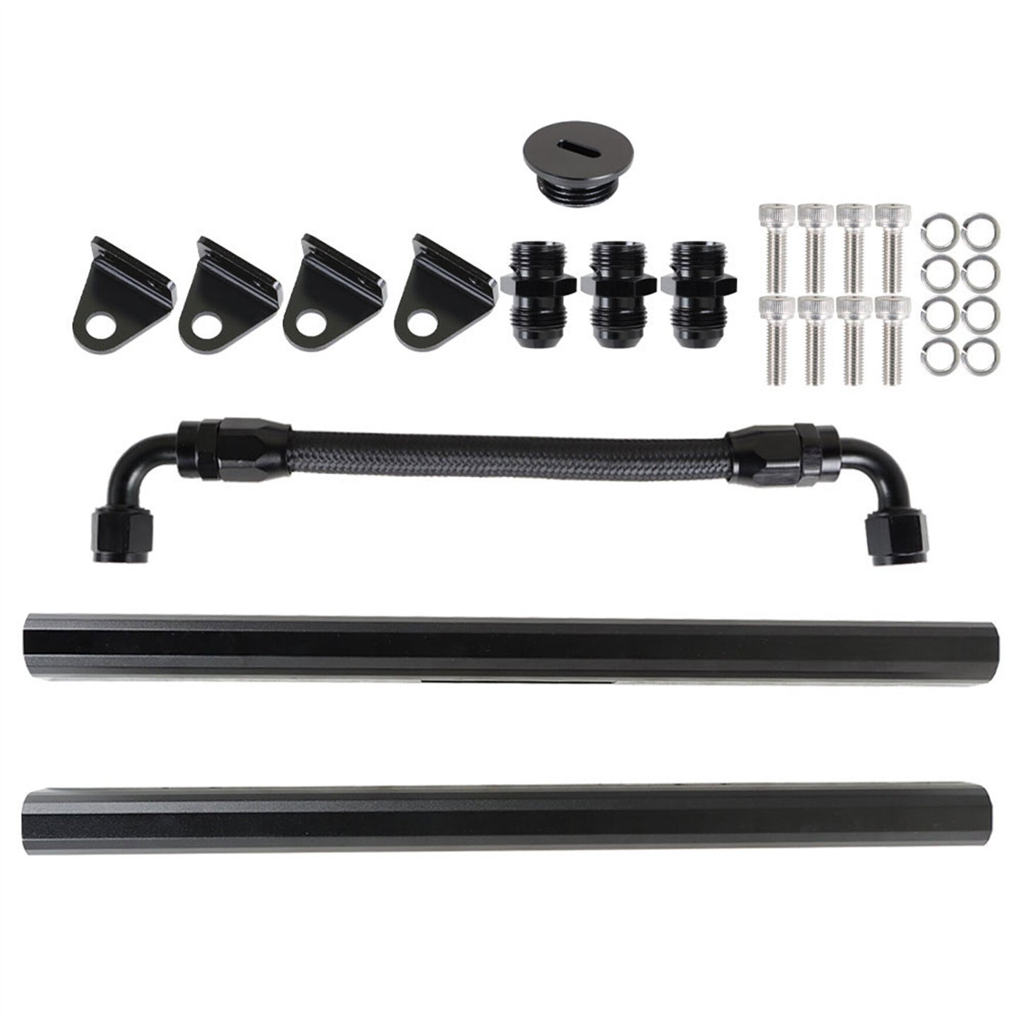 ALL-CARB -8AN Fuel Rails Kit Replacement for LS1 LS6 Black