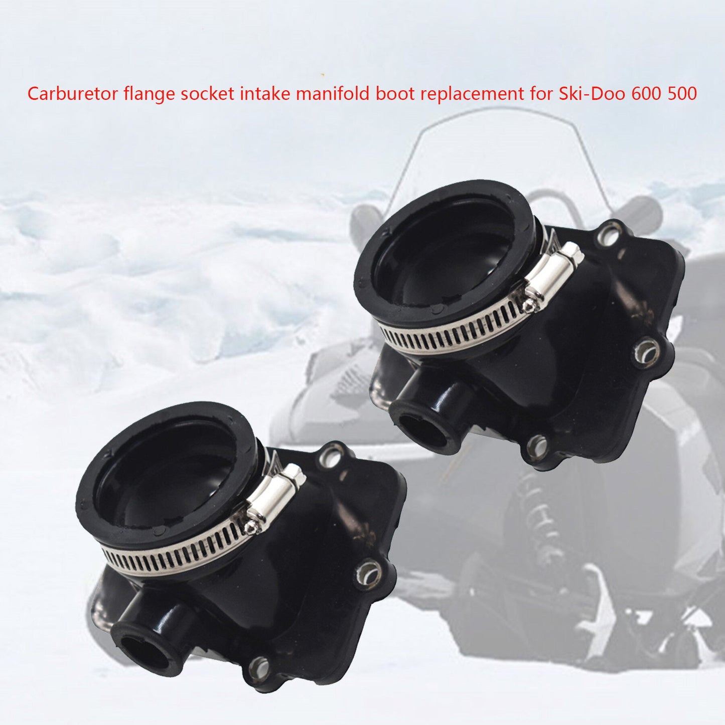 ALL-CARB 2-Pack Carburetor Flange Carb Socket Intake Boots Replacement for Ski-Doo 600 500 420867882 420867880