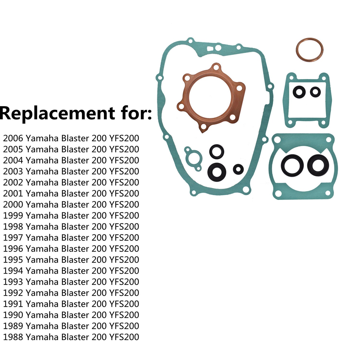 ALL-CARB Engine Head Gasket Kit with Oil Seals Replacement for Yamaha Blaster 200 YFS200 1988-2006