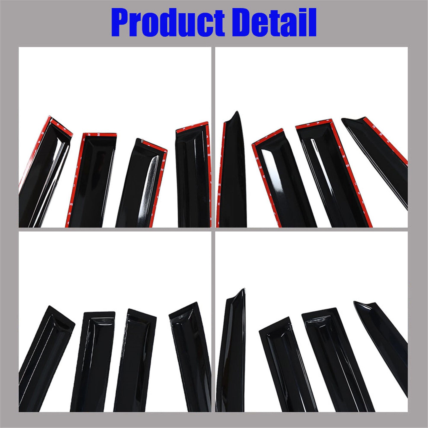 ALL-CARB Window Vent Visors Shade Sun Rain Wind Guards Deflectors Cover Acrylic Replacement for Toyota Highlander 2001-2007 Outside 4 Pieces Black