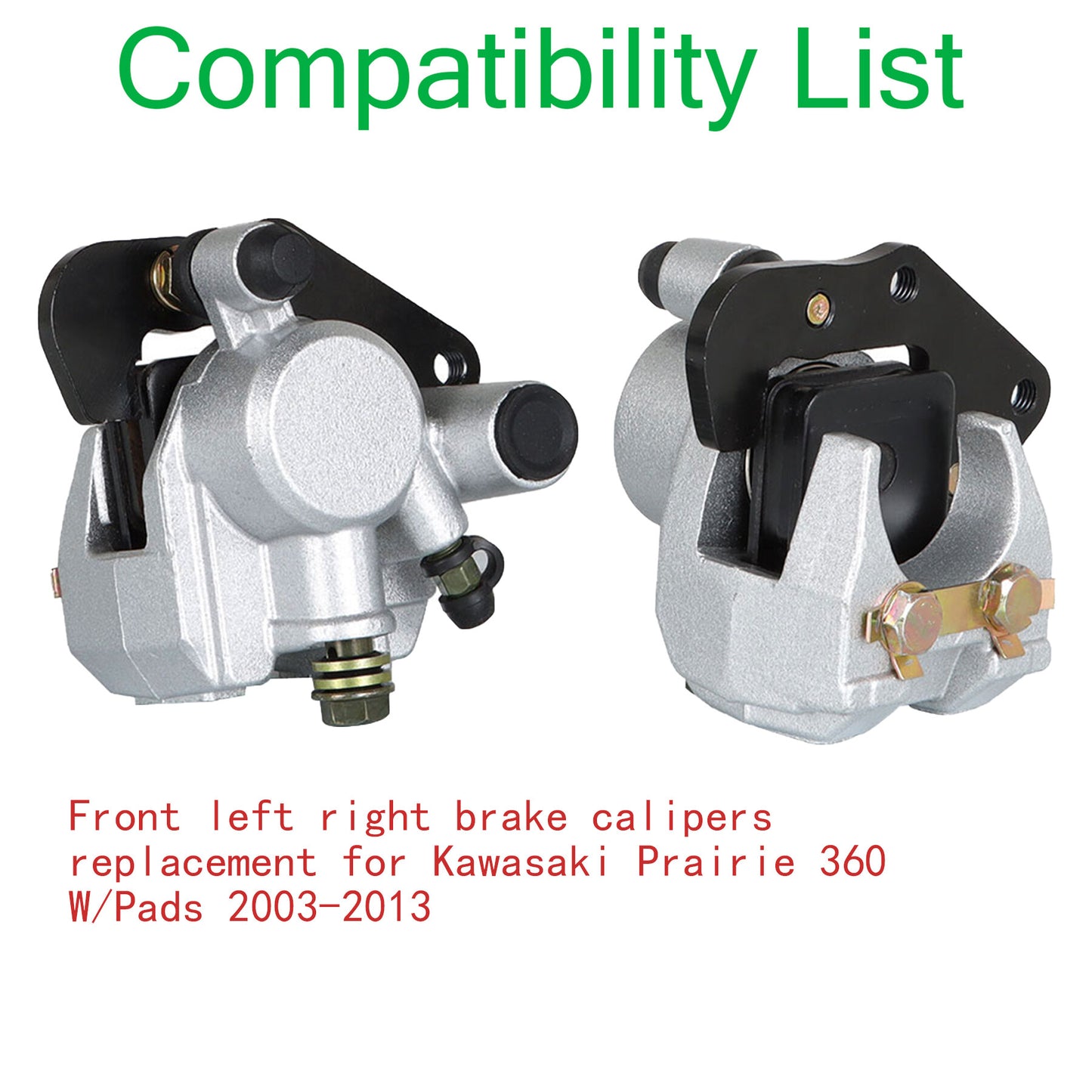ALL-CARB Front Left Right Brake Calipers Replacement for Kawasaki Prairie 360 W/Pads 2003-2013