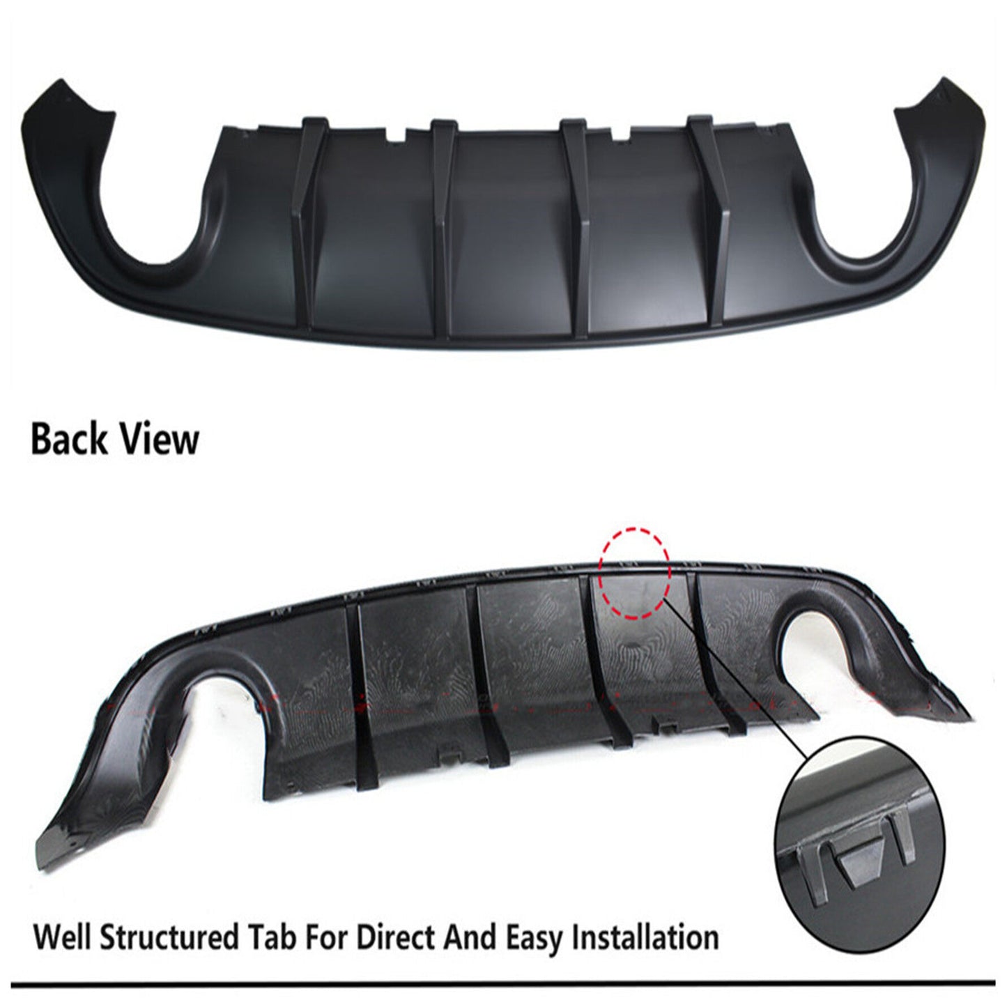 ALL-CARB Matte Black Rear Bumper Lip Spoiler Diffuser Splitter Valance Replacement for Charger 2015-2020