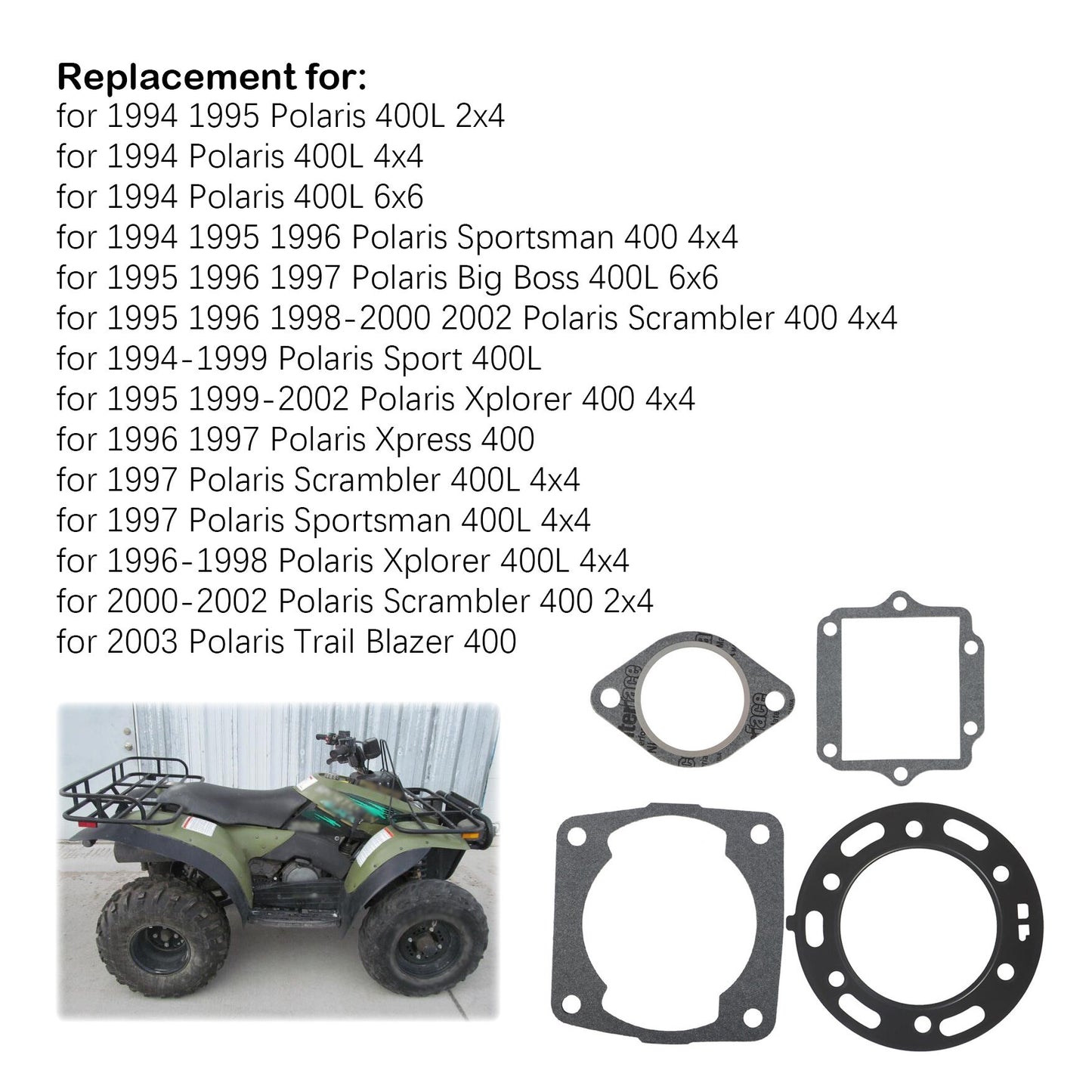 ALL-CARB Top End Head Gasket Kit Replacement for Polaris Sport 400L Xplorer Sportsman Xpress 400