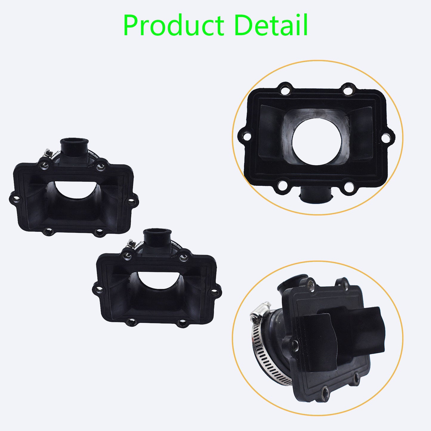 ALL-CARB 2-Pack Rubber Carburetor Flange Carb Socket Intake Boots Replacement for Ski-Doo 500SS 420867887 420867885
