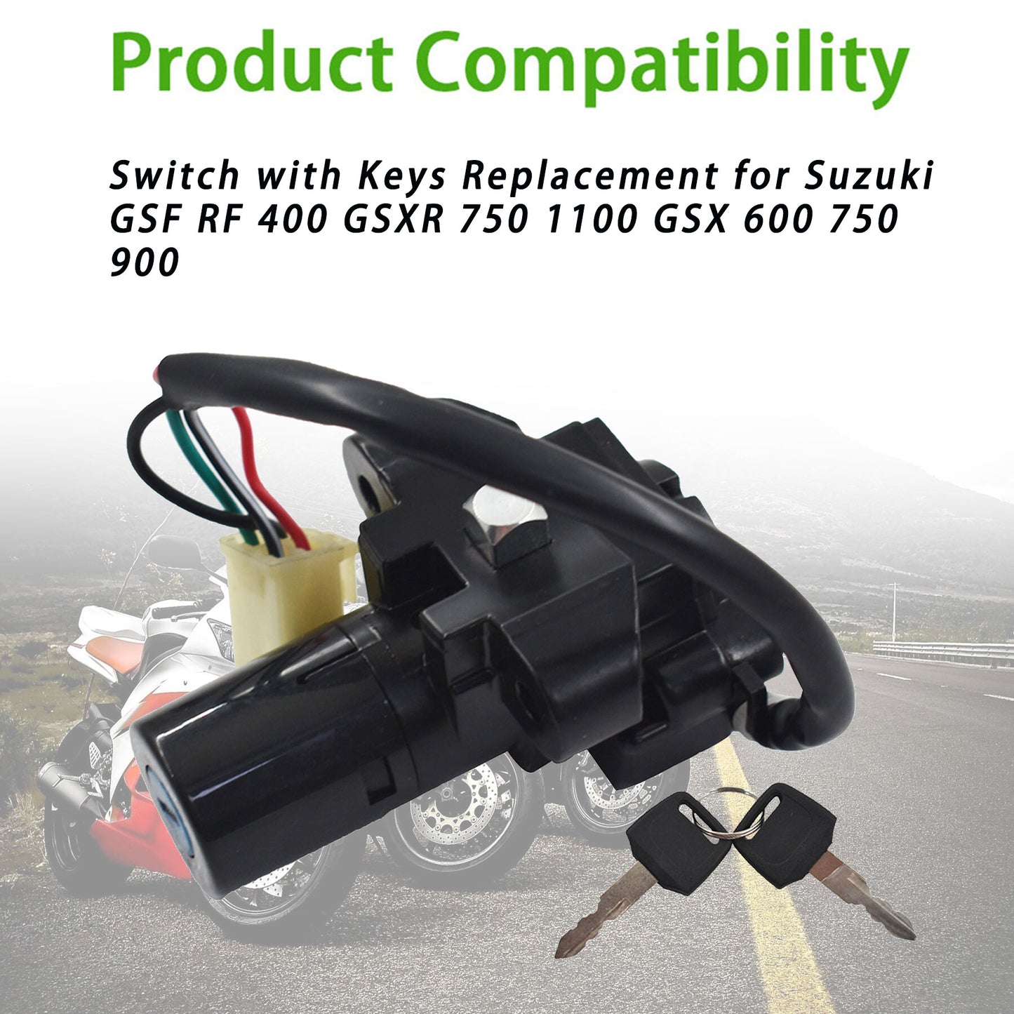 ALL-CARB Switch with Keys Replacement for Suzuki GSF RF 400 750 1100 600 750 900