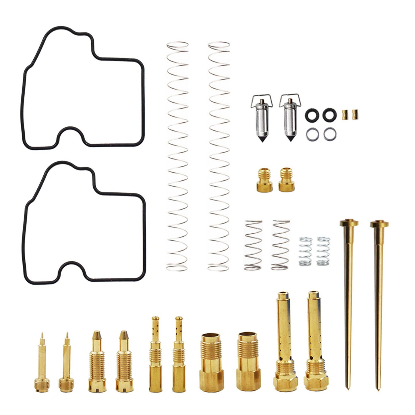 2 x Carburetor Carb Repair Rebuild Kits Fit for 2002-2003 Kawasaki Prairie 650 and 700 Brute Force 650