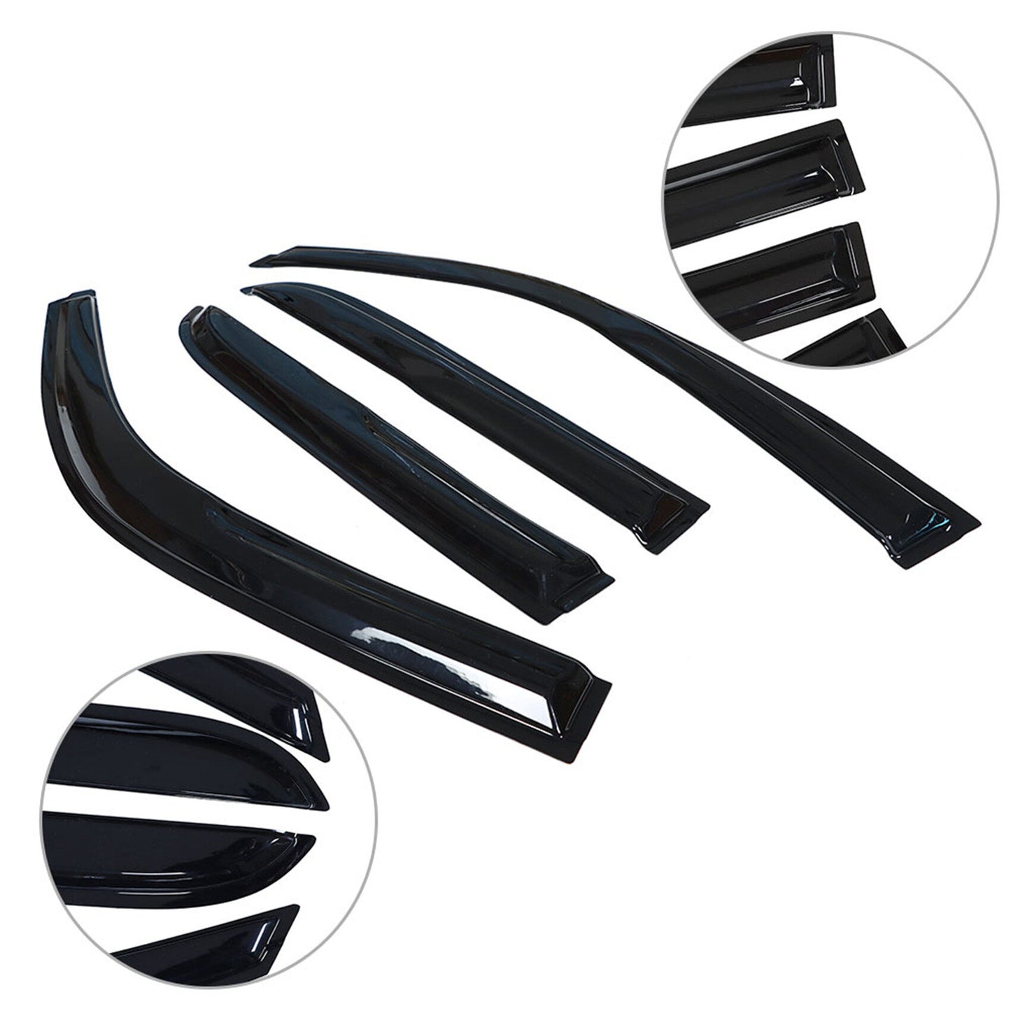 ALL-CARB Window Vent Visors Shade Sun Rain Wind Guards Deflectors Cover Acrylic Replacement for Toyota 4runner 1996-2002 Outside 4 Pieces Black