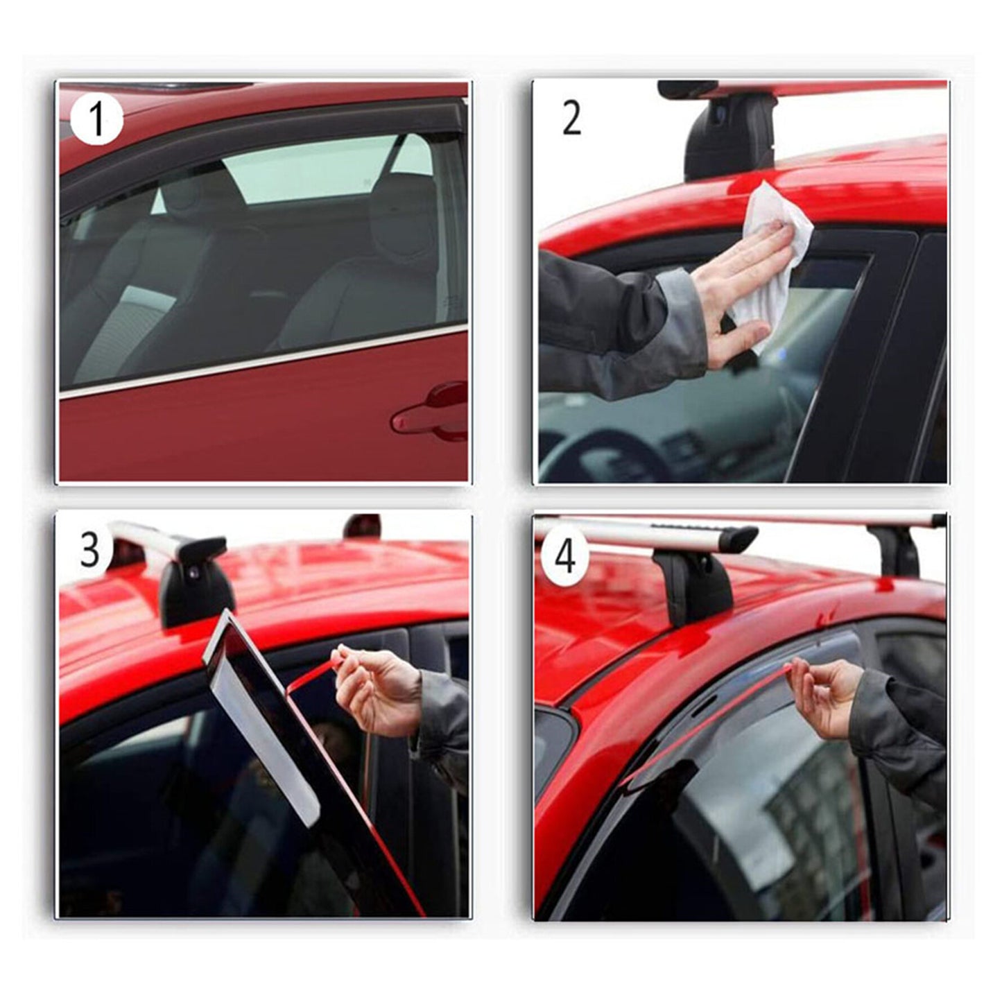 ALL-CARB Window Vent Visors Shade Sun Rain Wind Guards Deflectors Cover Acrylic Replacement for Honda Civic Sedan 2016-2020 Outside 4 Pieces Black