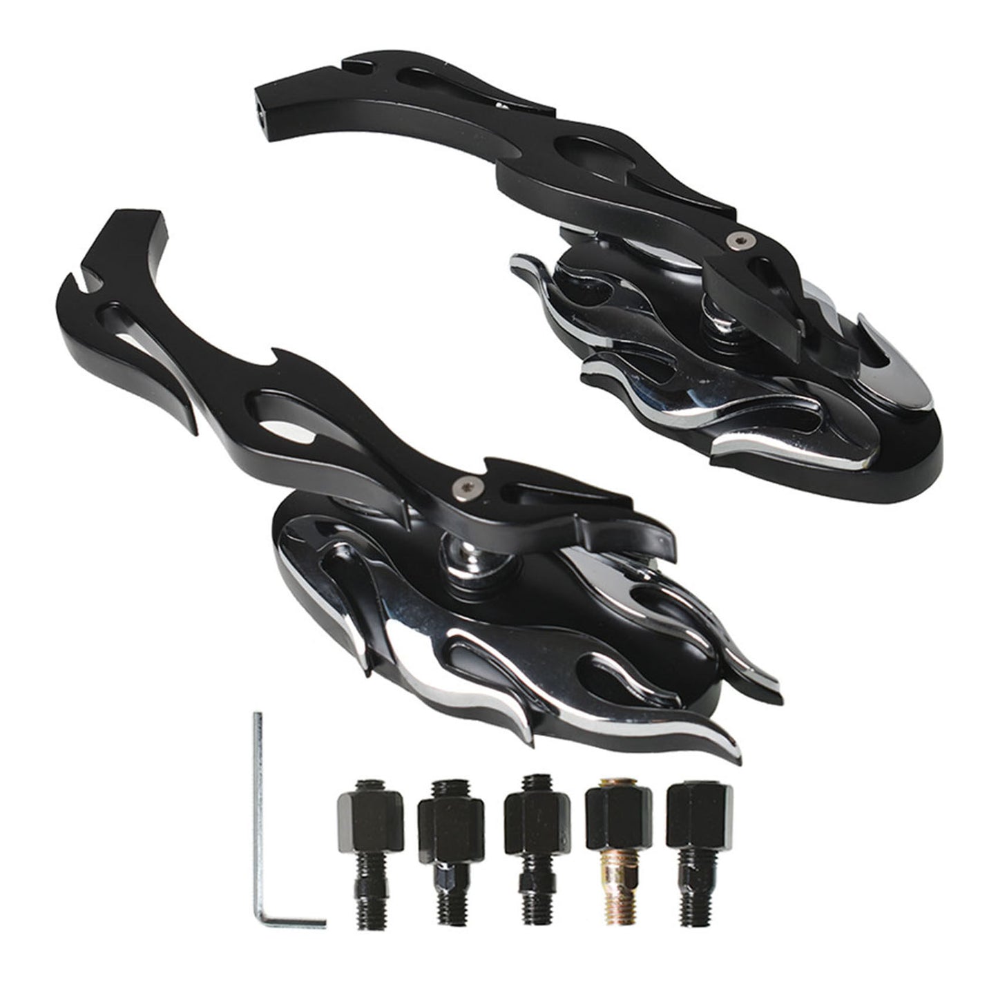 ALL-CARB Flame Rearview Mirrors Replacement for Heritage Softail Classic Black