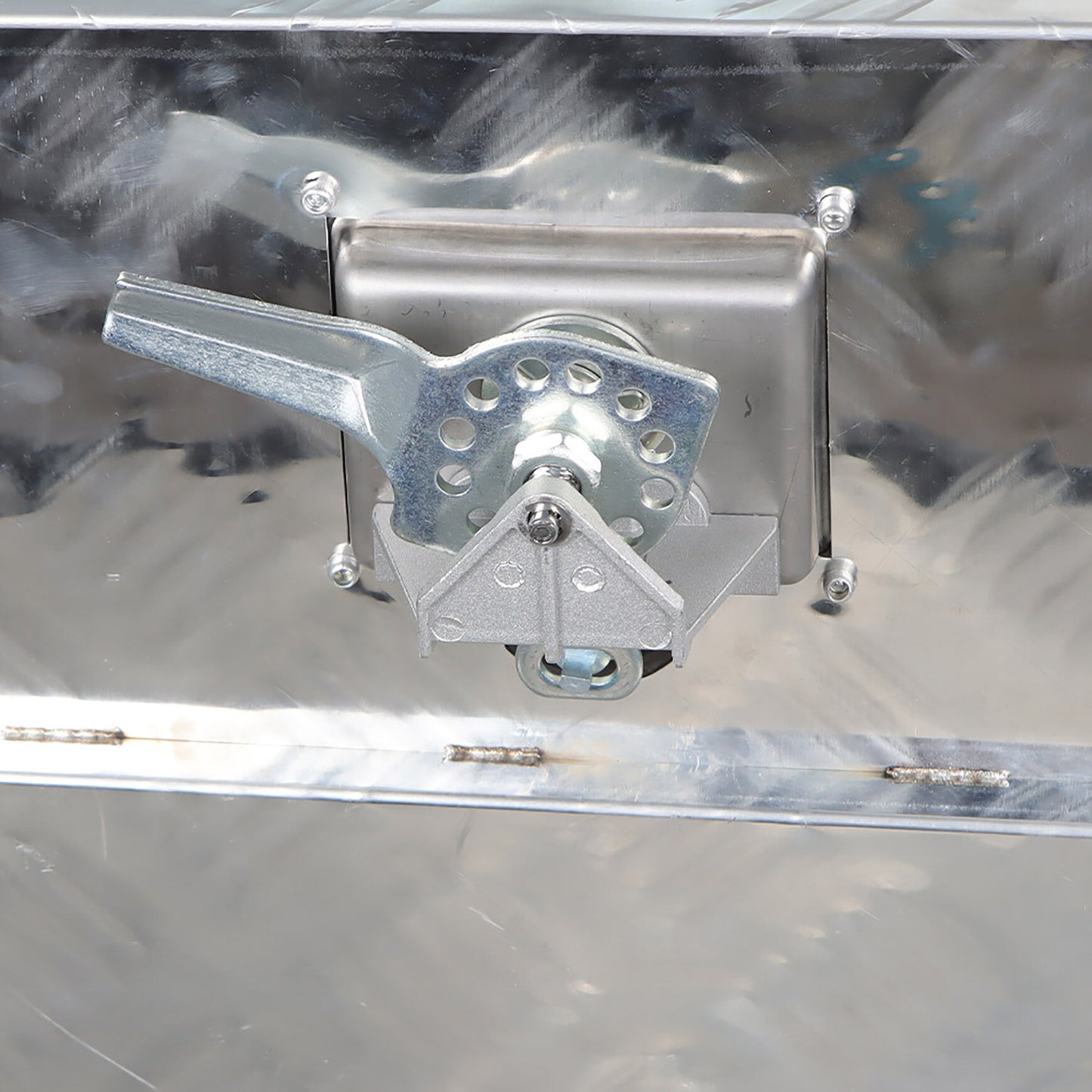 ALL-CARB 24 Inch Trailer Tongue Tool Box Aluminum Heavy Duty Truck Pickup Underbody Underbed Storage Organizer 5 Bar Tread Tool Box Weather Resistant Seal w/Lock & Keys Siver