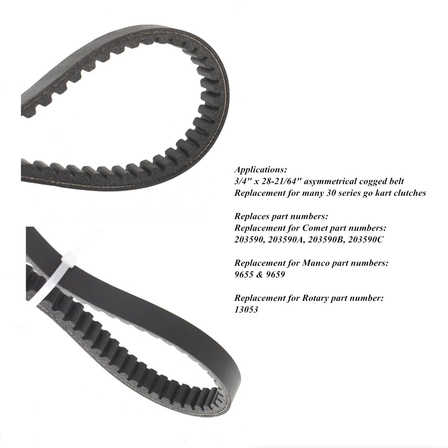 ALL-CARB Torque Converter Drive Belt Replacement for Comet Go Kart 203590 Manco 9655, 9659 TAV2