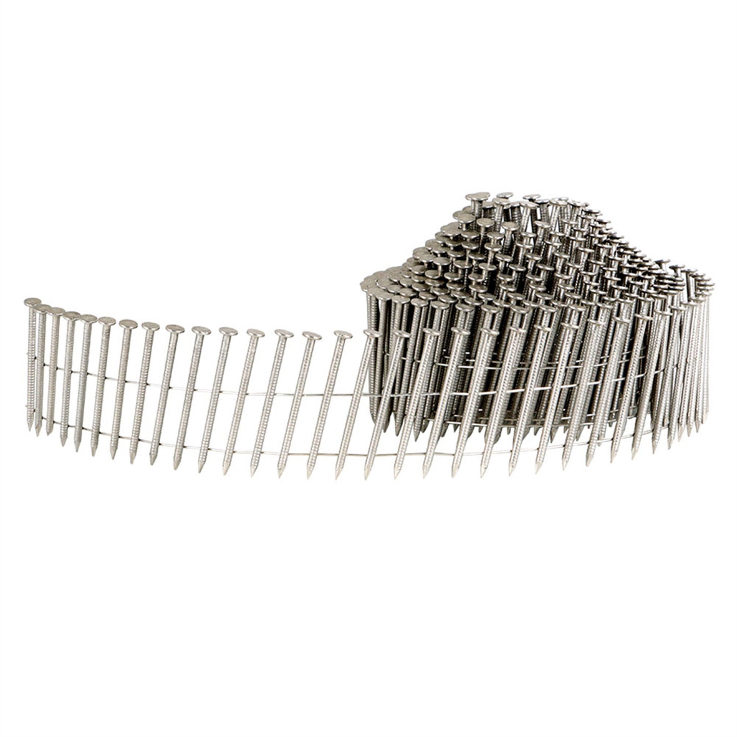 ALL-CARB 1200 Count 1-3/4-Inch x .090-Inch 15-Degree Ring Shank Stainless Steel Siding Nails Collated Wire Coil Siding Nails for Cement Board Siding or Fencing