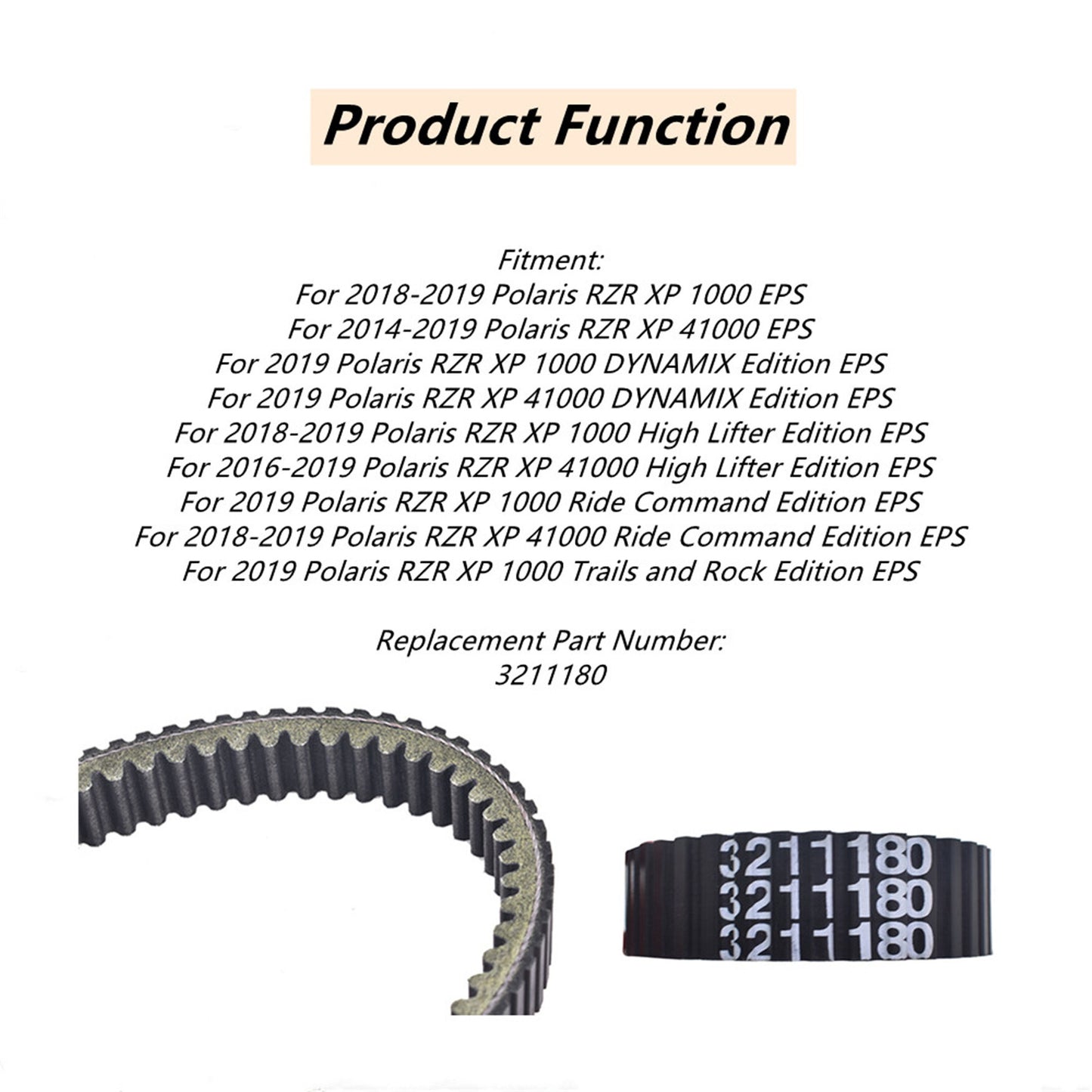 ALL-CARB Drive Belt Replacement for 2014-2019 Polaris RZR XP XP4 1000 3211180