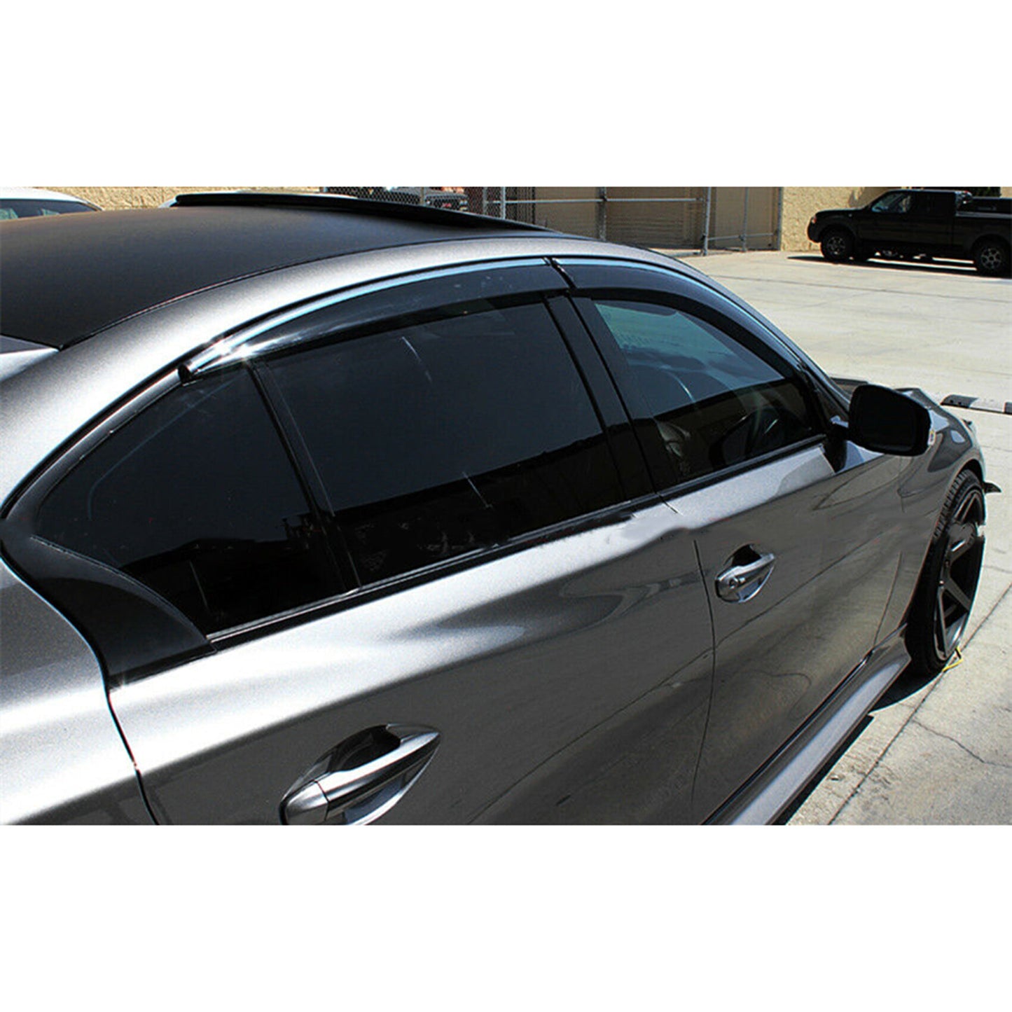 ALL-CARB Window Vent Visors Shade Sun Rain Wind Guards Deflectors Cover Acrylic Replacement for Infiniti Q50 All Models 2014-2022 Outside 4 Pieces Smoke