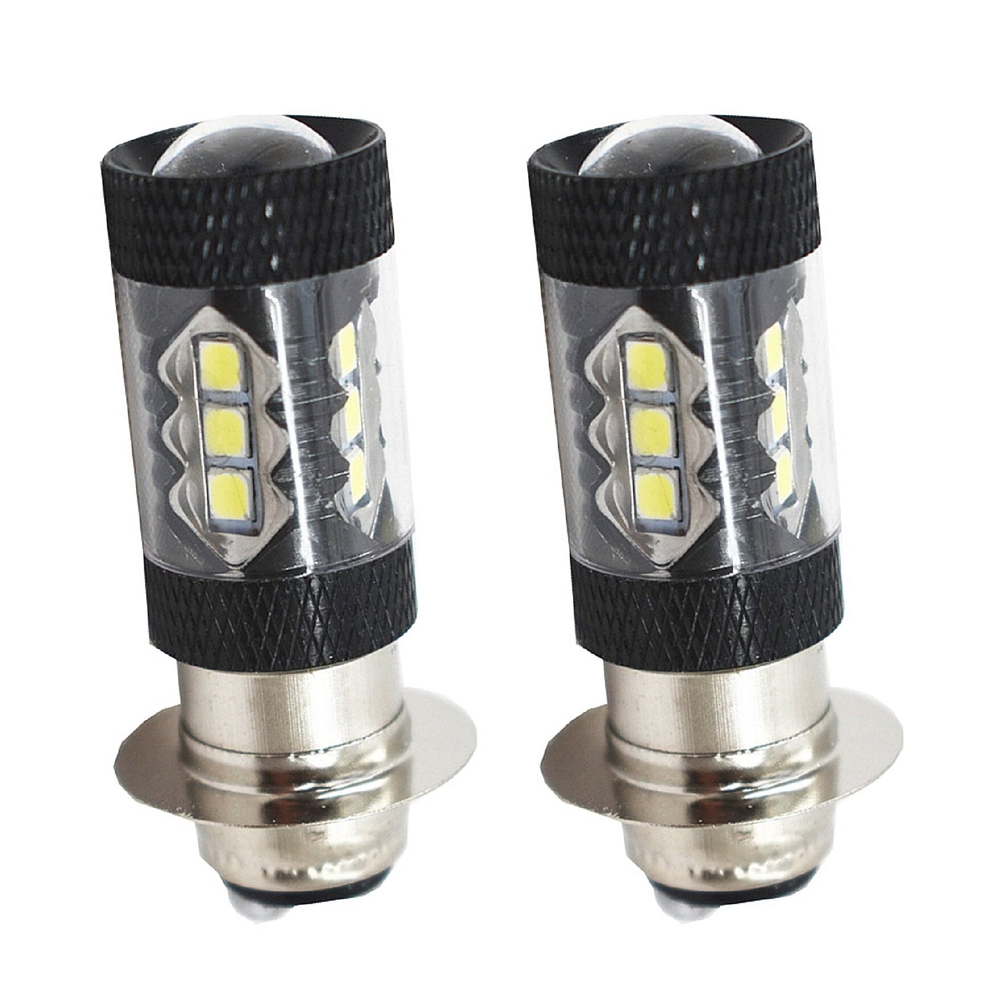 ALL-CARB 2 LED Headlight Bulbs 80W White LED Motorcycle Fog DRL Dual Light Bulb Replacement for Honda Kawasaki Suzuki Yamaha