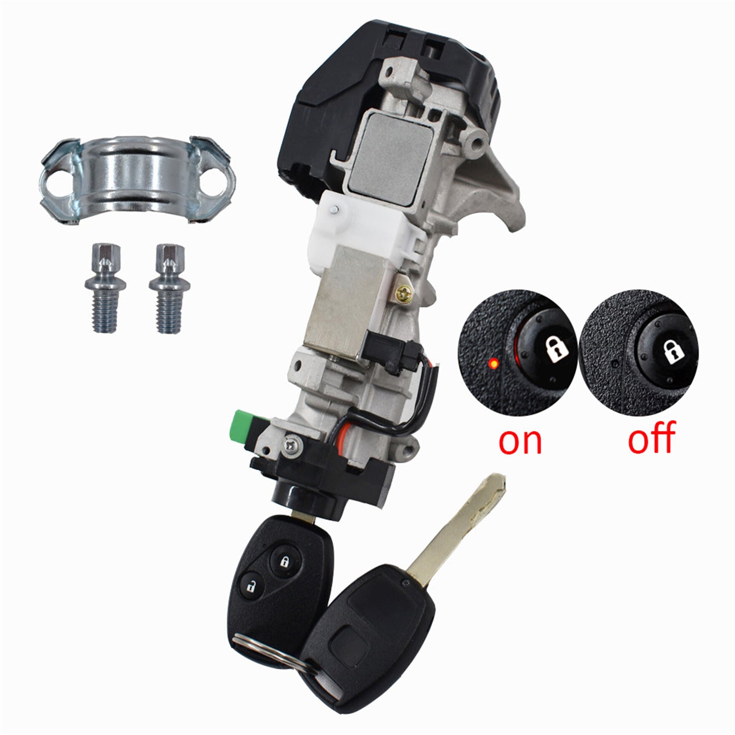 ALL-CARB Ignition Switch Cylinder Lock Replacement for 2006-2011 Honda Civic Auto Trans 2 Key